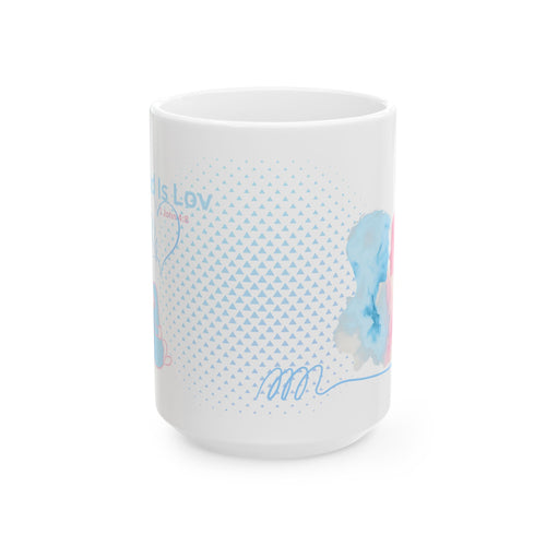 Ceramic Mug - Cute Pastel Couple Love Design (11oz, 15oz)