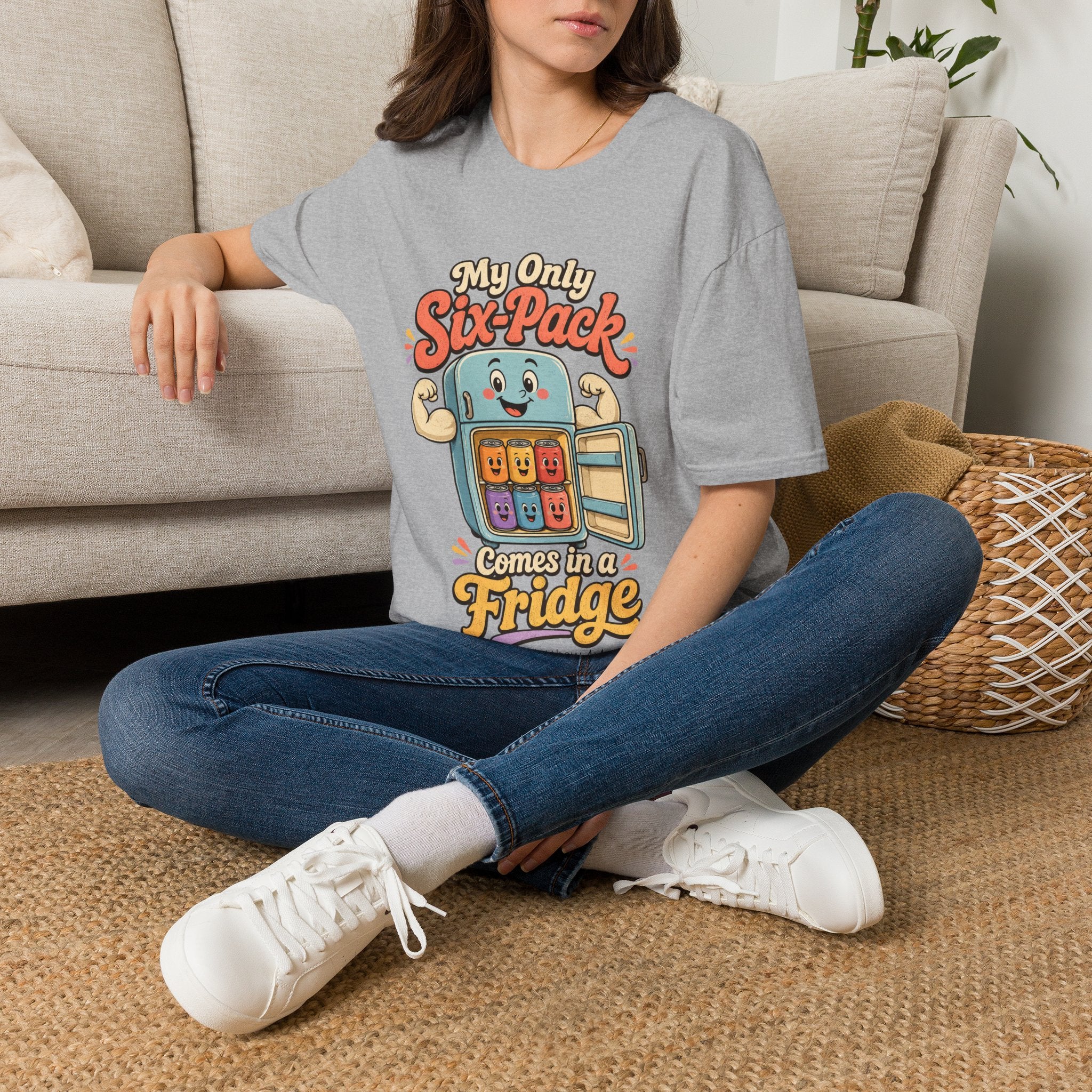My Only Six-Pack Fridge T-Shirt | Cute Cartoon Refrigerator Design