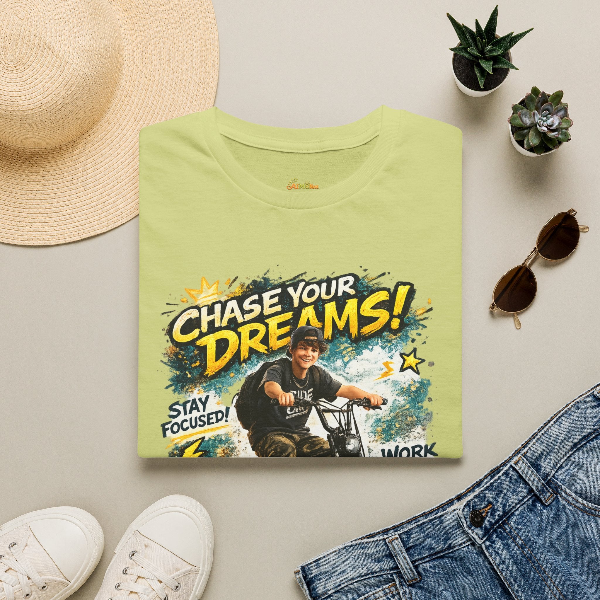 Chase Your Dreams Motorcycle Rider T-Shirt | Motivational Graphic Tee 2607006
