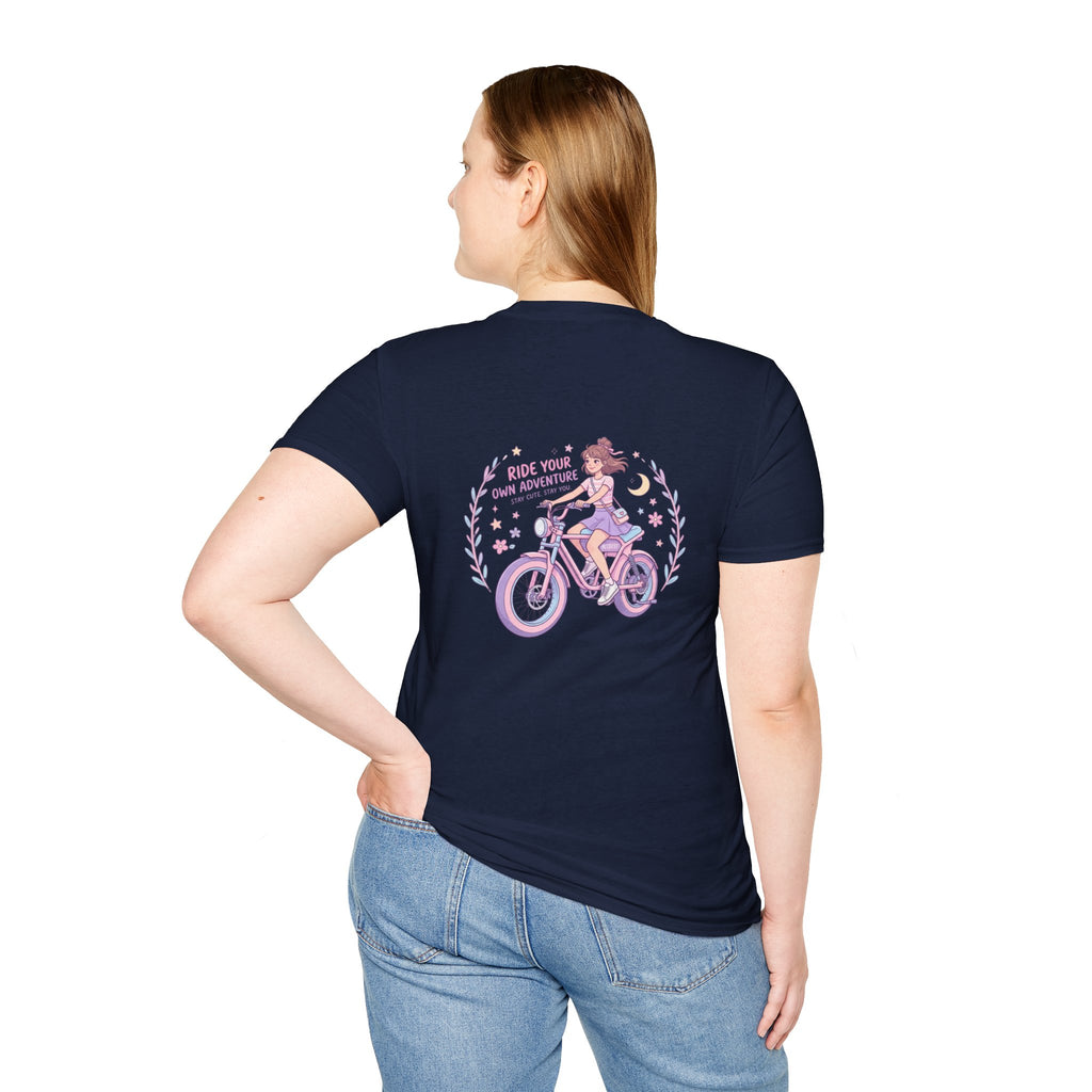 Vintage Lavender Bicycle Pocket T‑Shirt — Cute Retro Bike Graphic Tee