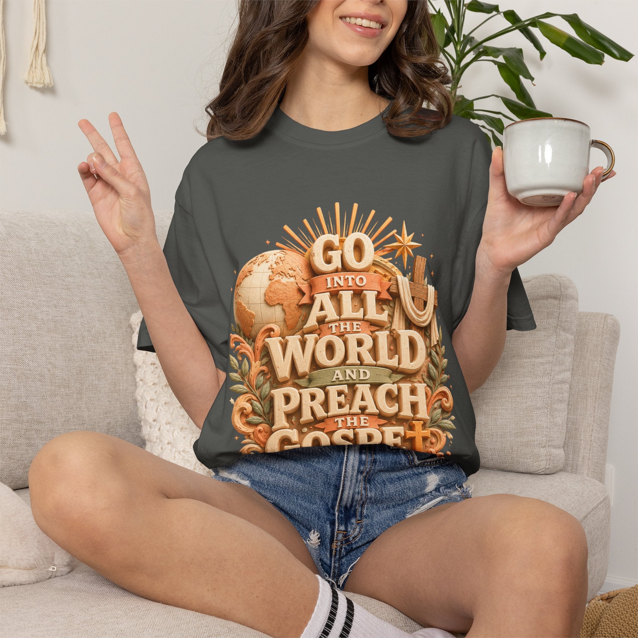 T-Shirt — "Go Into All the World and Preach the Gospel" Christian Mission Tee