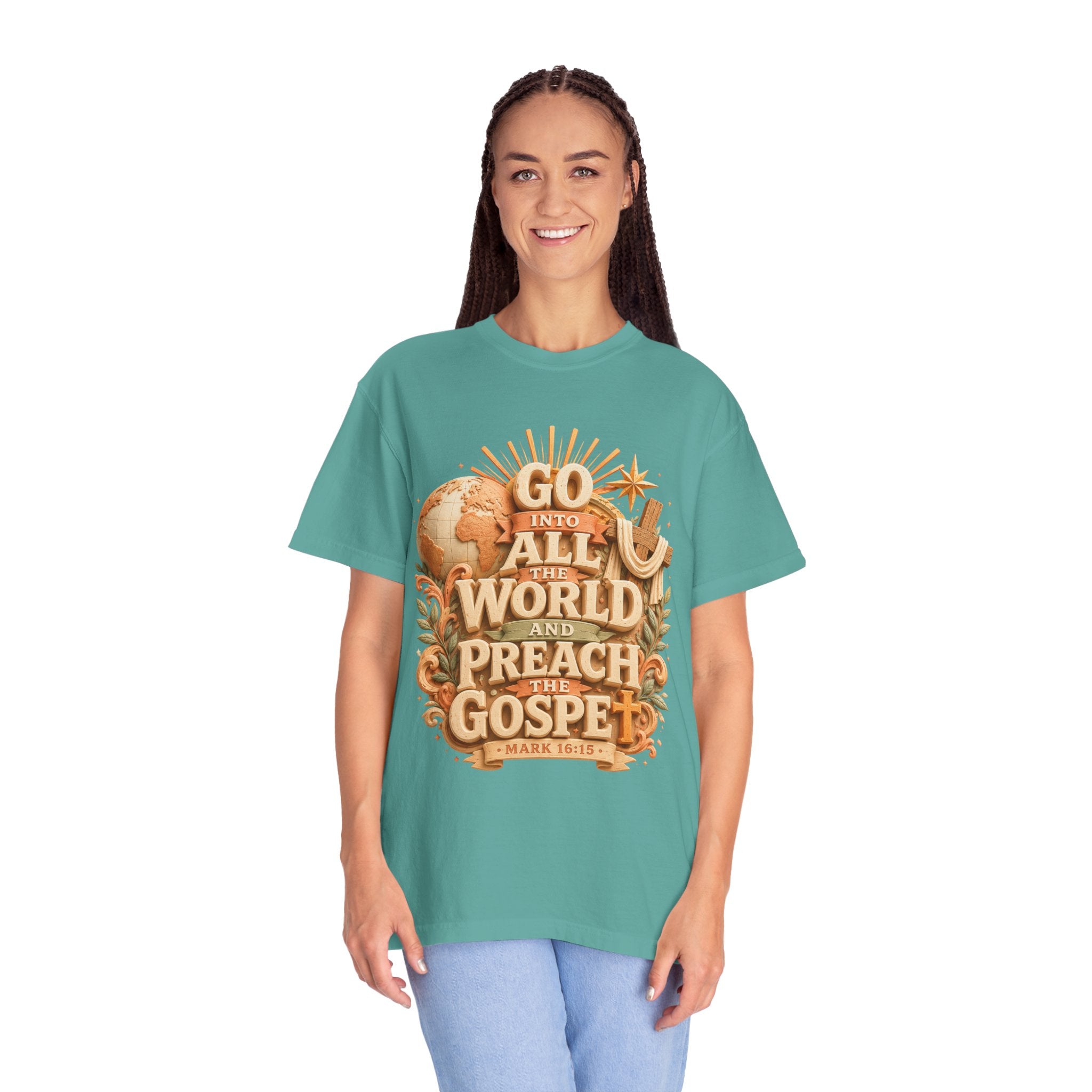 T-Shirt — "Go Into All the World and Preach the Gospel" Christian Mission Tee