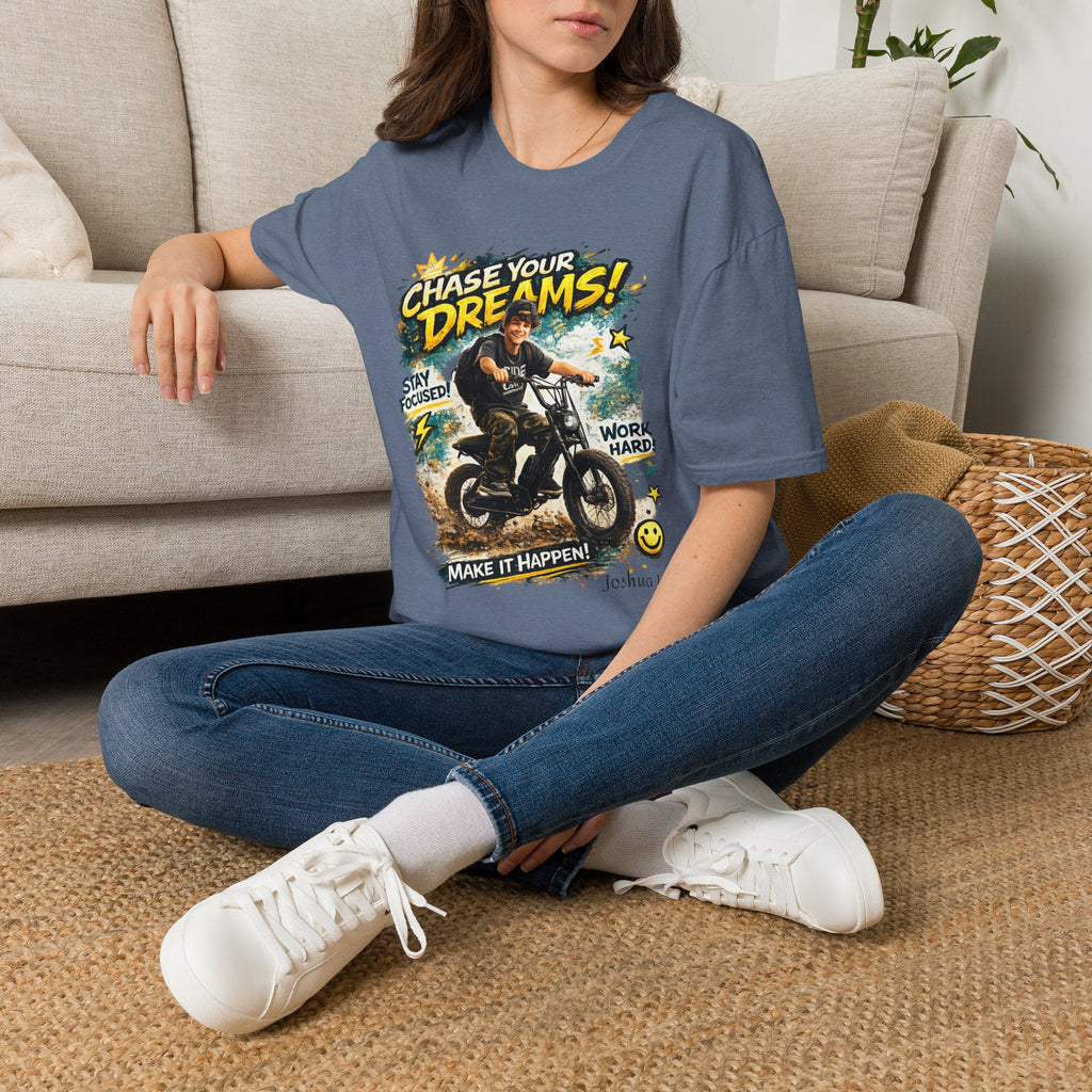 Chase Your Dreams Motorcycle Rider T-Shirt | Motivational Graphic Tee