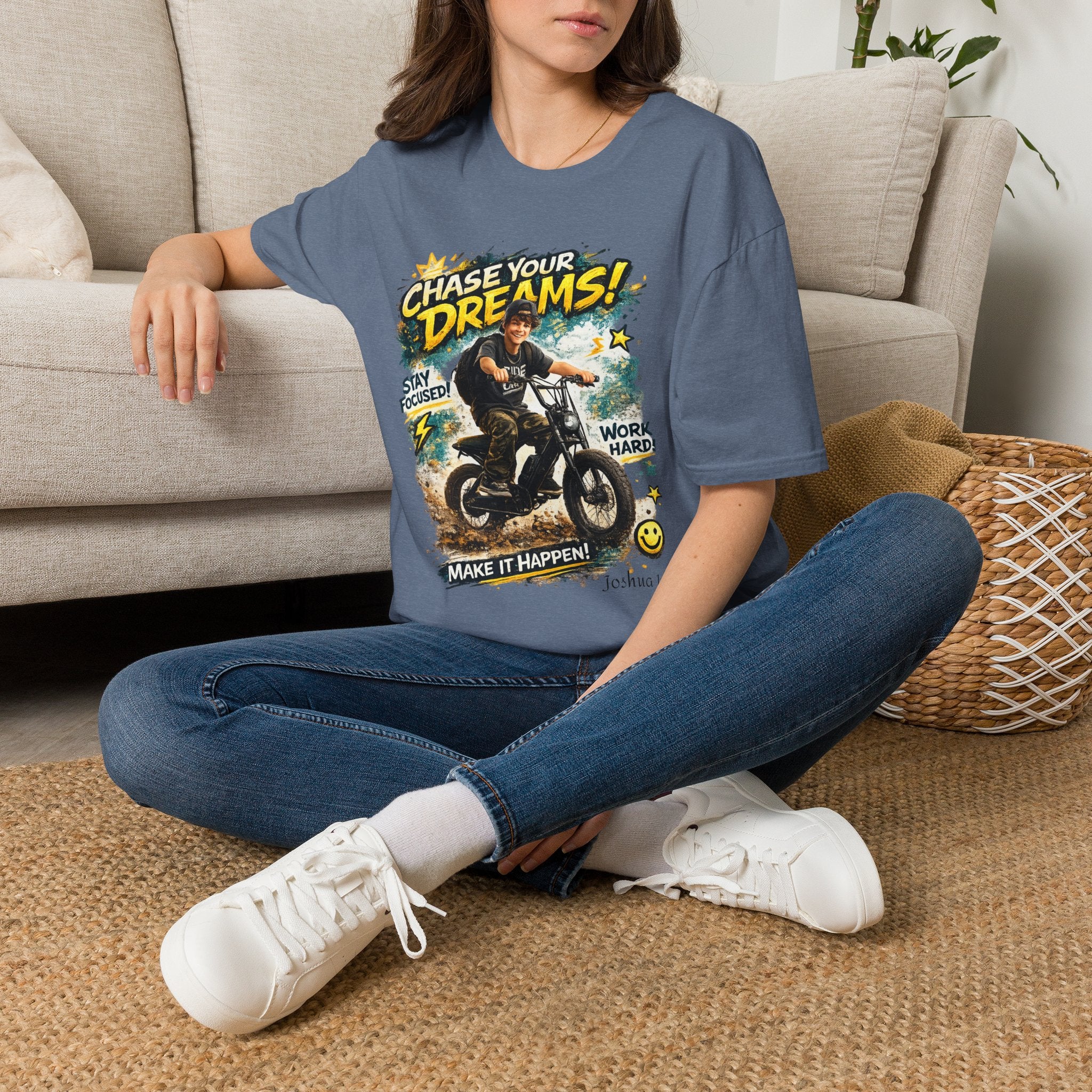 Chase Your Dreams Motorcycle Rider T-Shirt | Motivational Graphic Tee