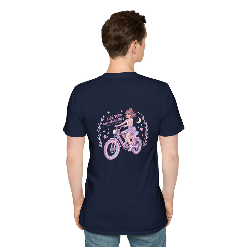 Vintage Lavender Bicycle Pocket T‑Shirt — Cute Retro Bike Graphic Tee