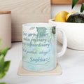Custom Name with Gratitude Floral Ceramic Coffee Mug | Personalized for Thank You Coffee Mug (11oz, 15oz) 2607034