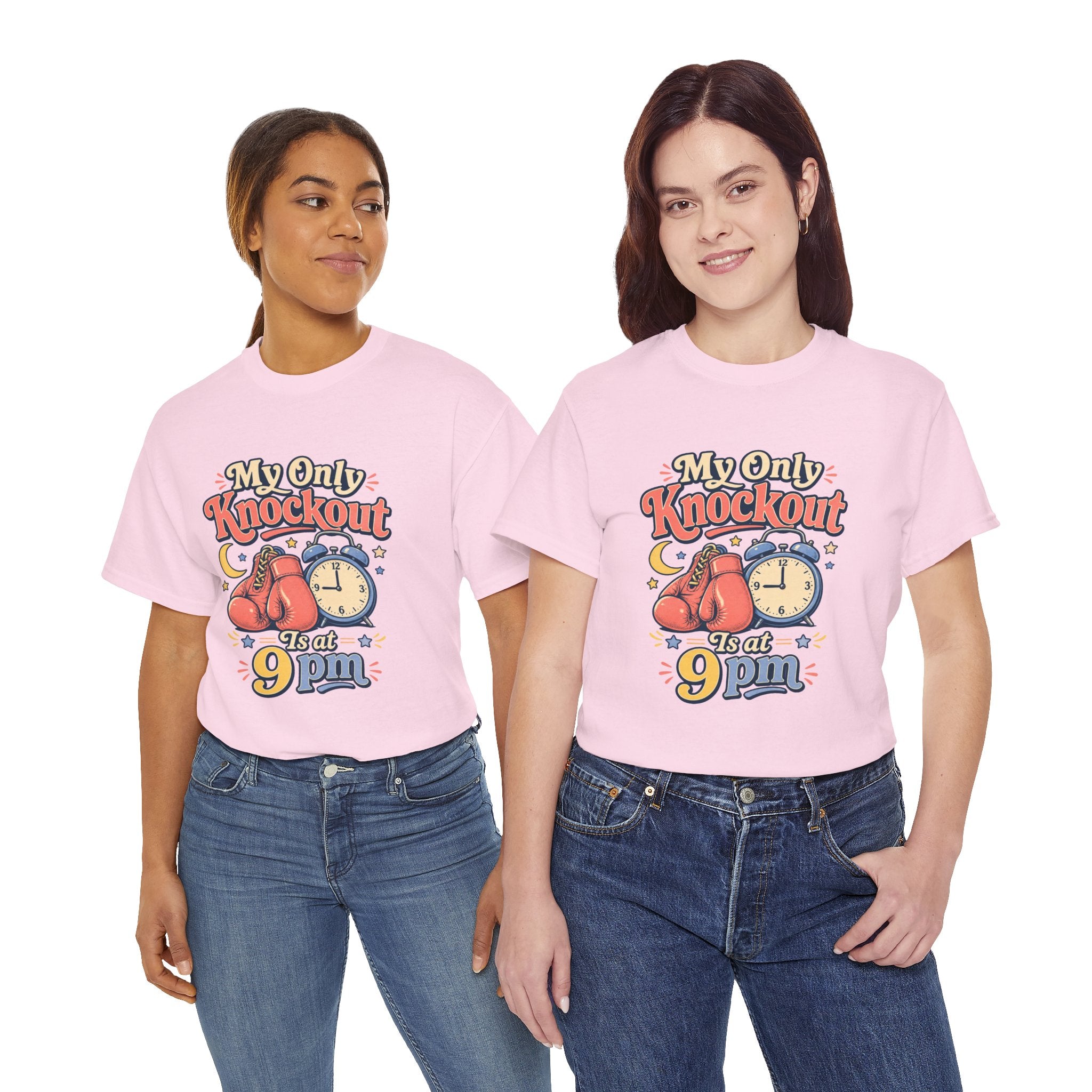 My Only Knockout Is at 9PM T-Shirt |  Funny Night Owl Boxing Graphic Tee  2607044