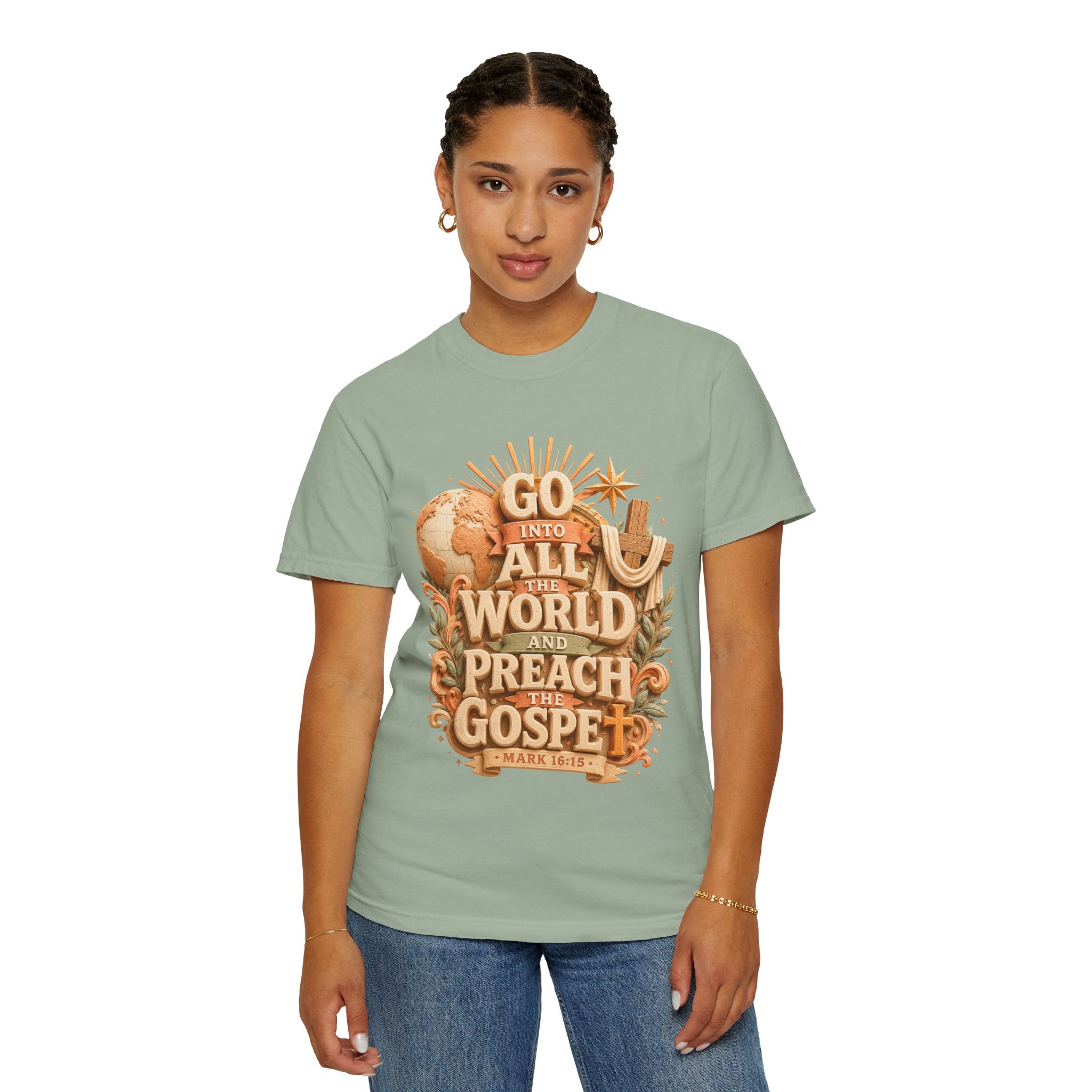 T-Shirt — "Go Into All the World and Preach the Gospel" Christian Mission Tee