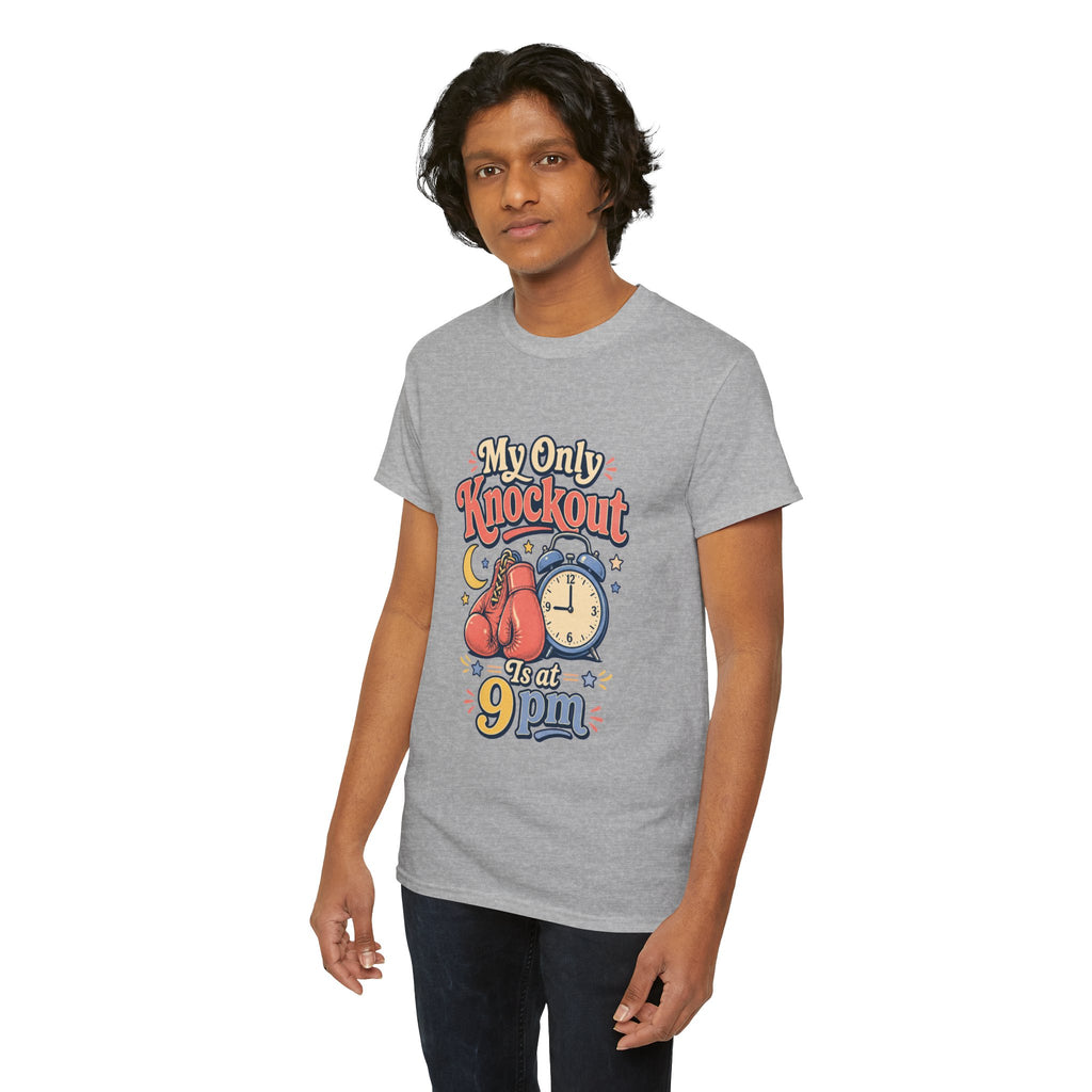 My Only Knockout Is at 9PM T-Shirt |  Funny Night Owl Boxing Graphic Tee  2607044