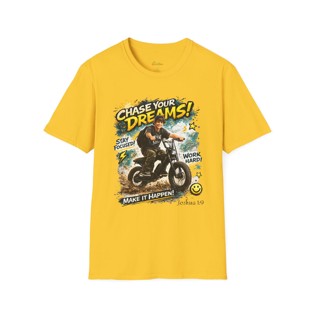 Chase Your Dreams Motorcycle Rider T-Shirt | Motivational Graphic Tee
