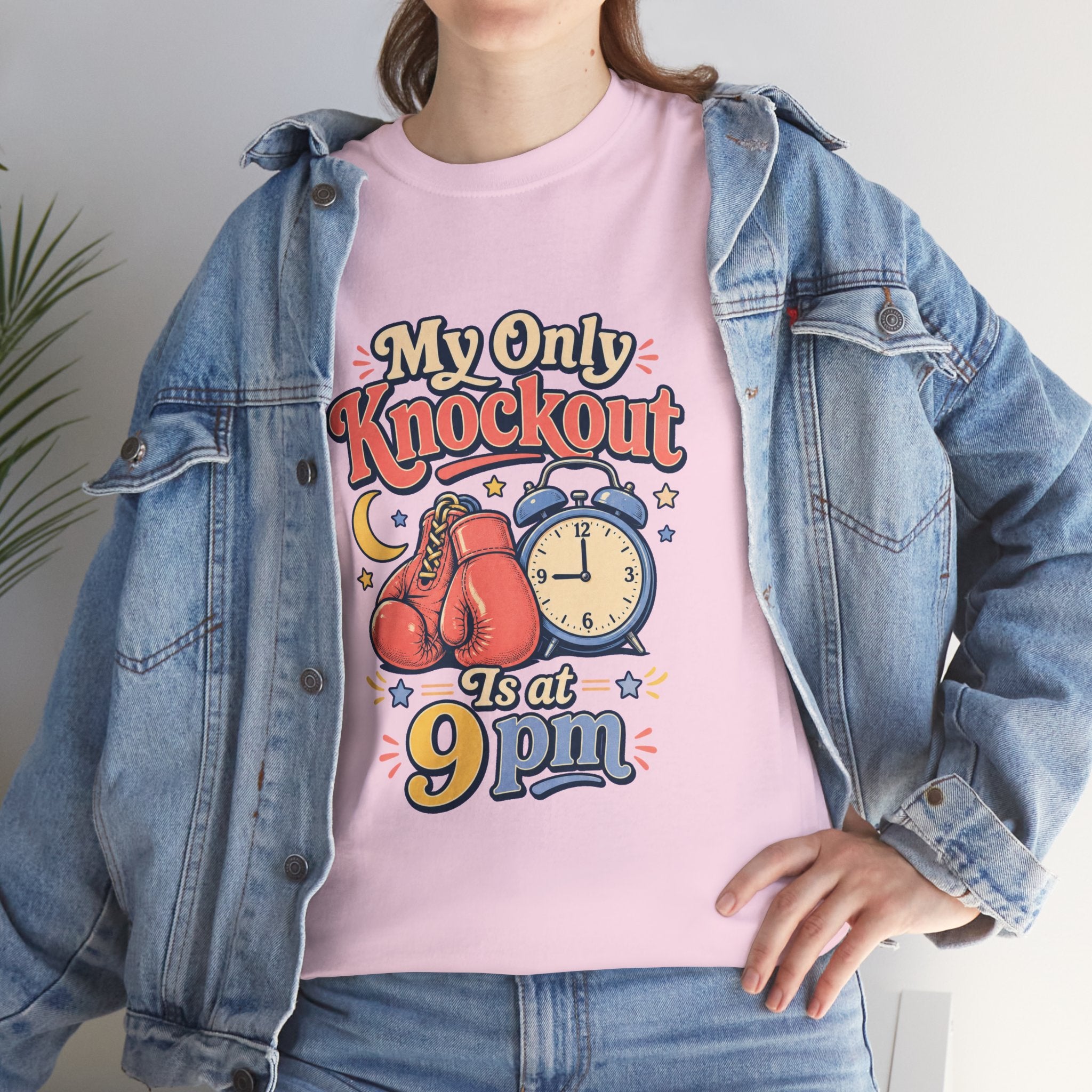 My Only Knockout Is at 9PM T-Shirt |  Funny Night Owl Boxing Graphic Tee  2607044