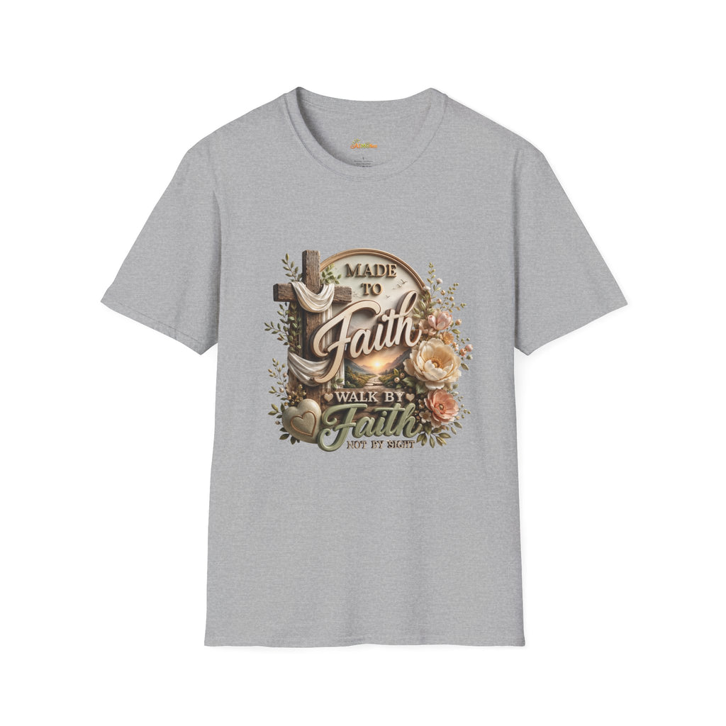 Made to Faith T-Shirt | Christian Cross Floral Scripture Tee