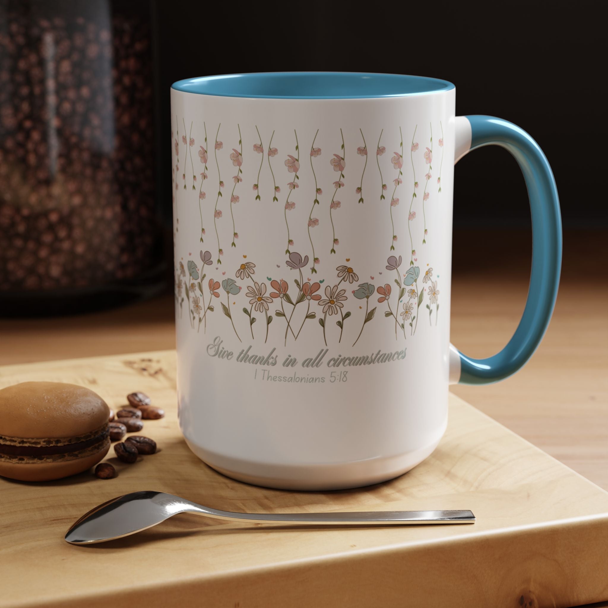 Custom Name For Thank You Coffee Mug | Personalized Grateful Floral Coffee Mug |  Gentle Remembrance 11oz | 15oz 2607033