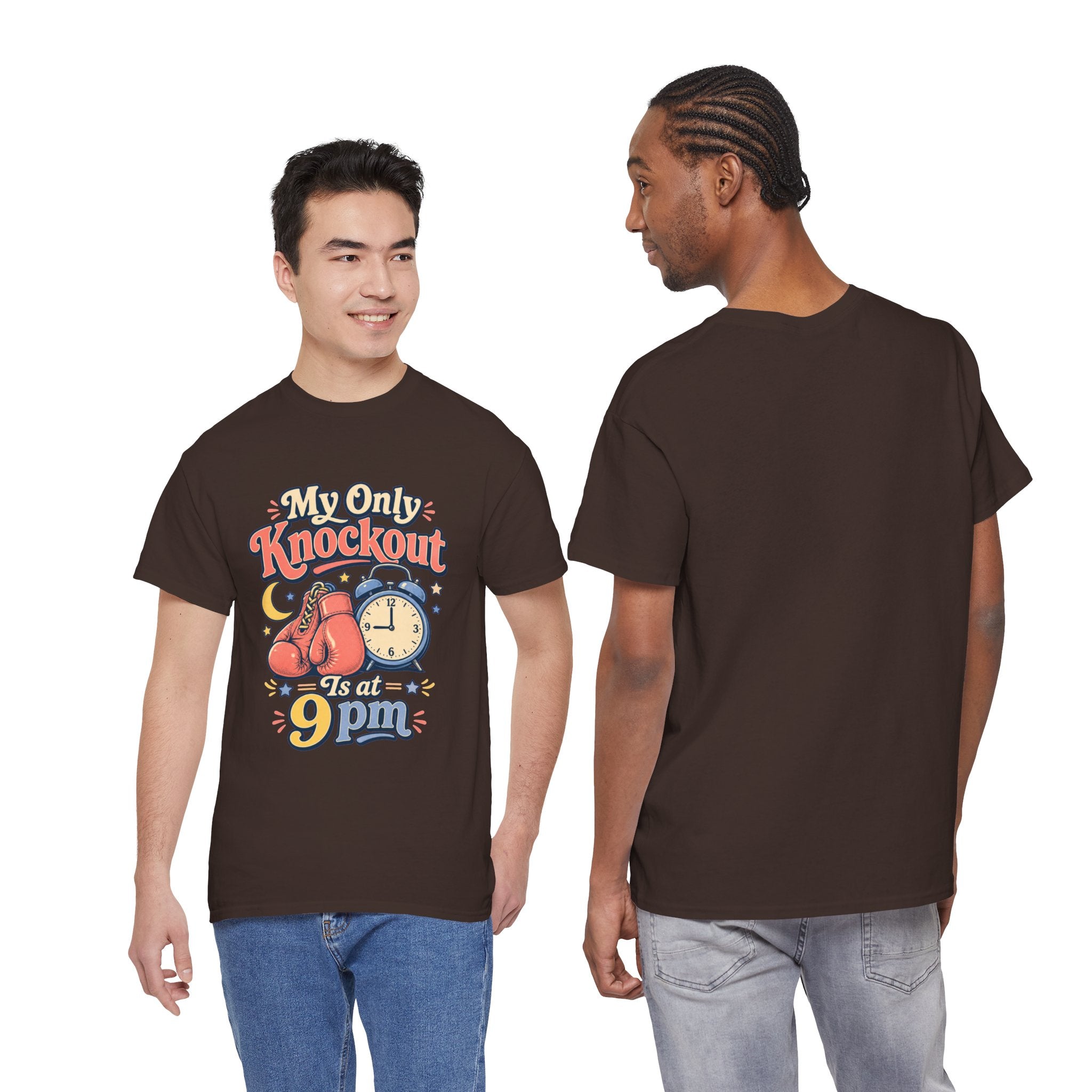 My Only Knockout Is at 9PM T-Shirt |  Funny Night Owl Boxing Graphic Tee  2607044