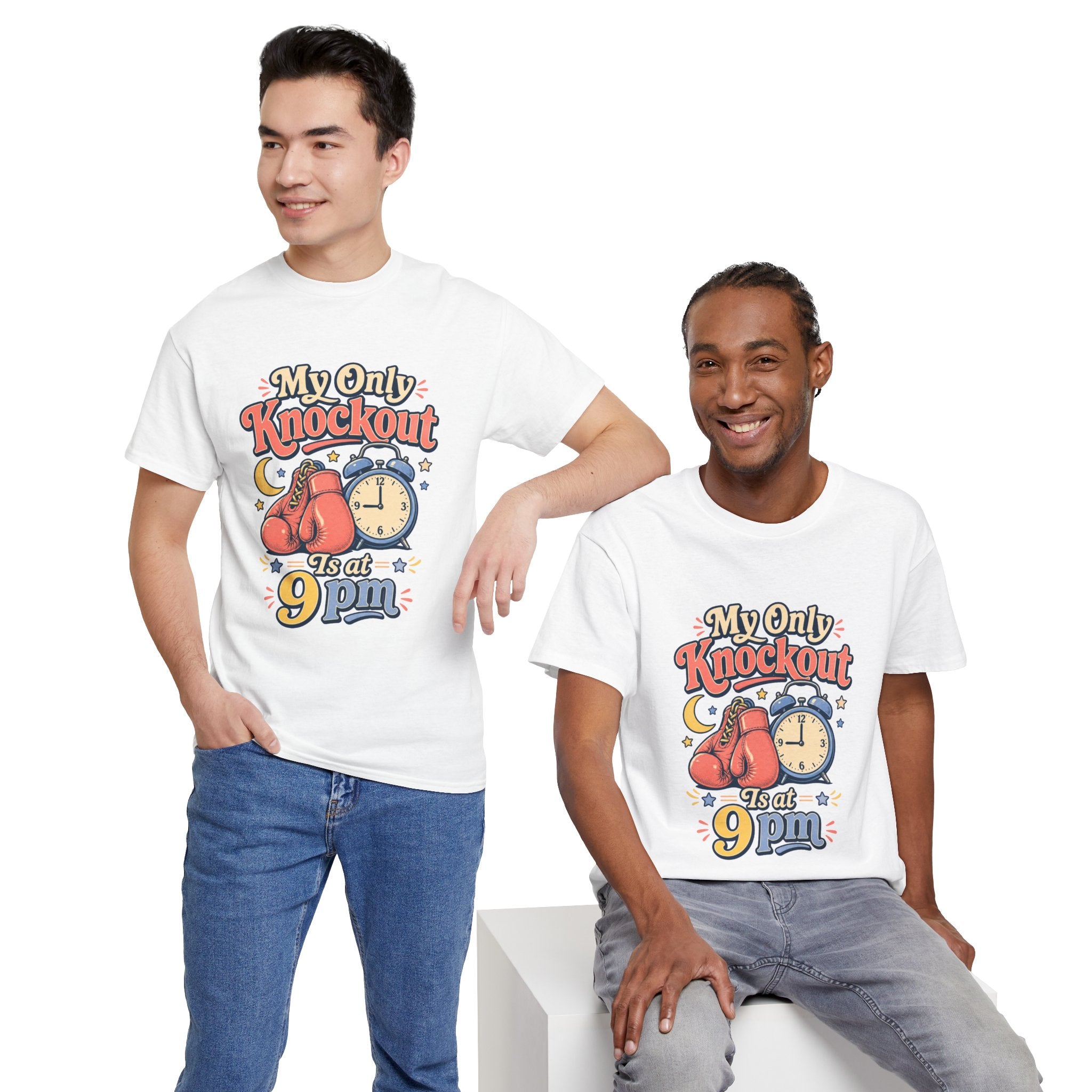 My Only Knockout Is at 9PM T-Shirt |  Funny Night Owl Boxing Graphic Tee  2607044