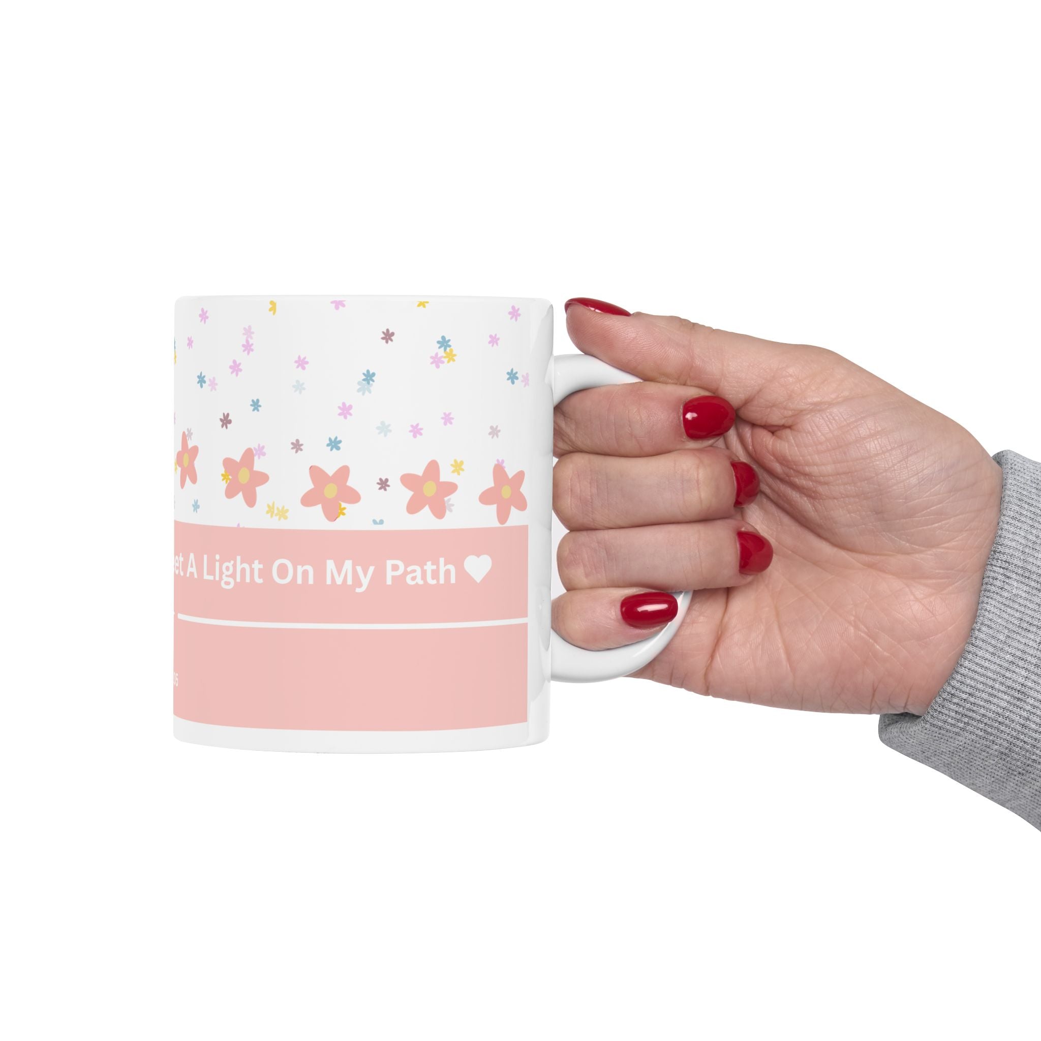 Inspirational Floral Psalm Mug - “Your Word Is A Lamp For My Feet” Ceramic Coffee Cup