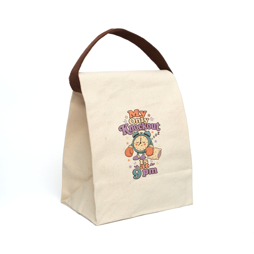 Canvas Lunch Bag | My Only Knockout Is at 9pm | Cute Alarm Clock Design 2607030