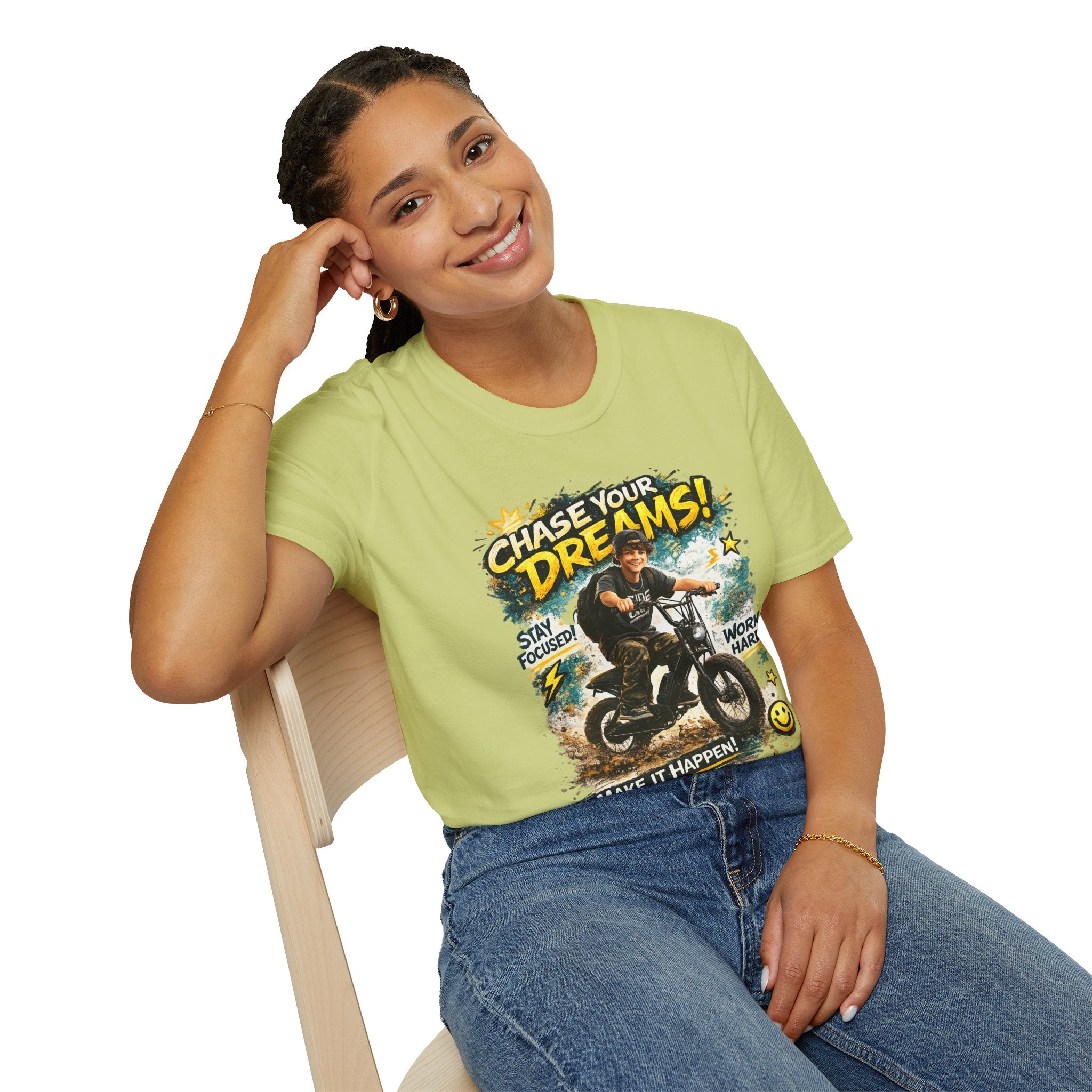 Chase Your Dreams Motorcycle Rider T-Shirt | Motivational Graphic Tee
