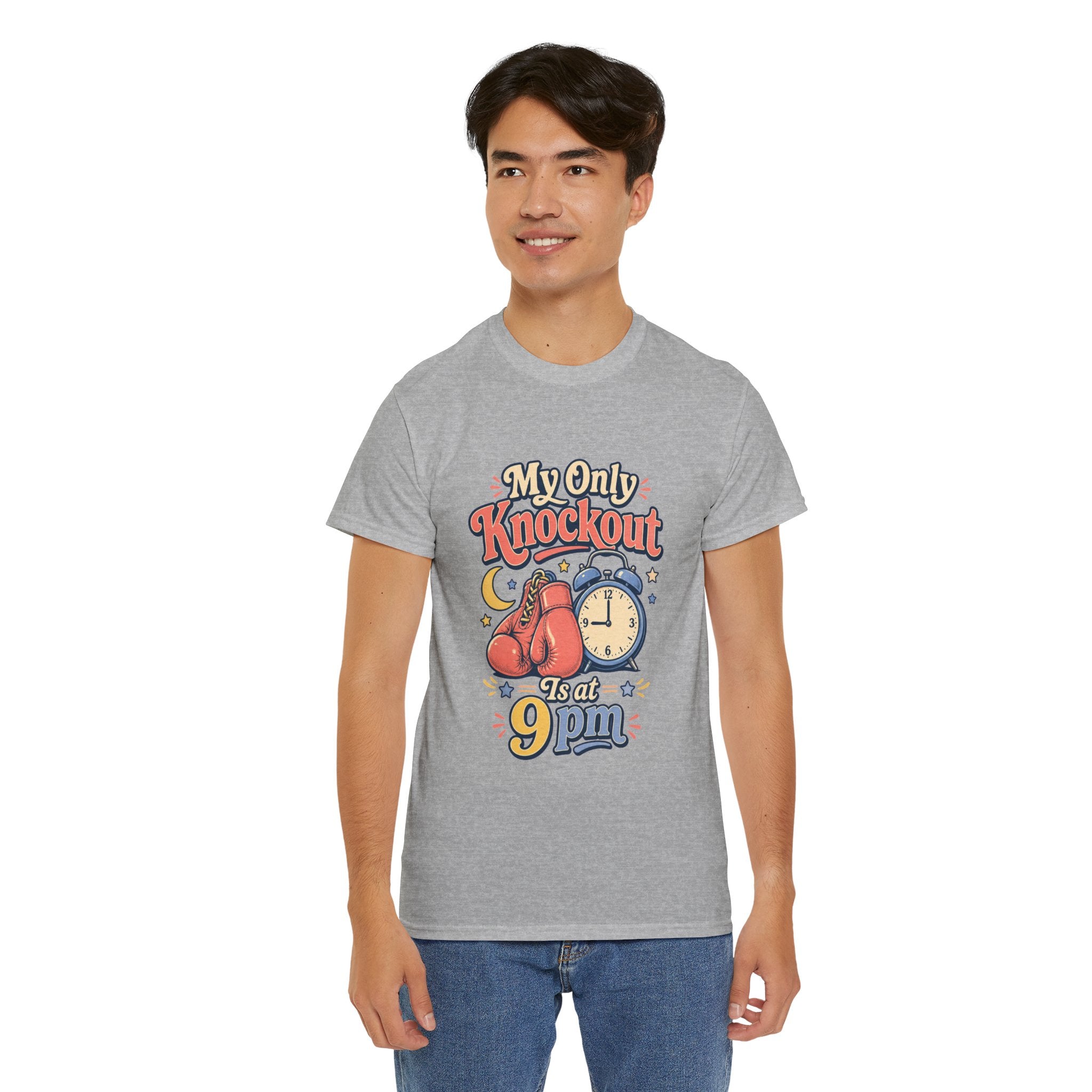 My Only Knockout Is at 9PM T-Shirt |  Funny Night Owl Boxing Graphic Tee  2607044