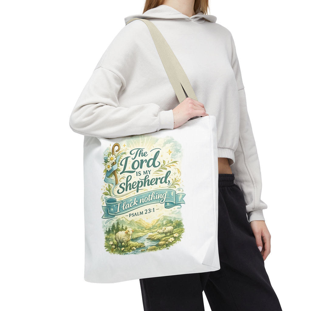 Floral Faith Tote Bag | The Lord Is My Shepherd | Psalm 23:1  4 Colors 2607043