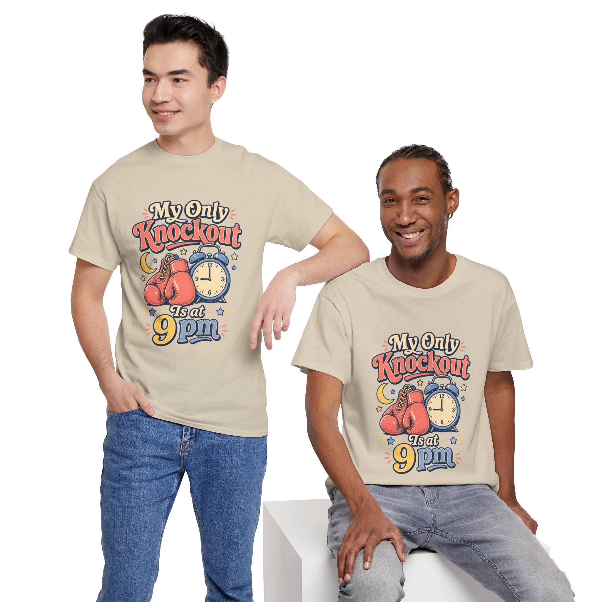 My Only Knockout Is at 9PM T-Shirt |  Funny Night Owl Boxing Graphic Tee  2607044