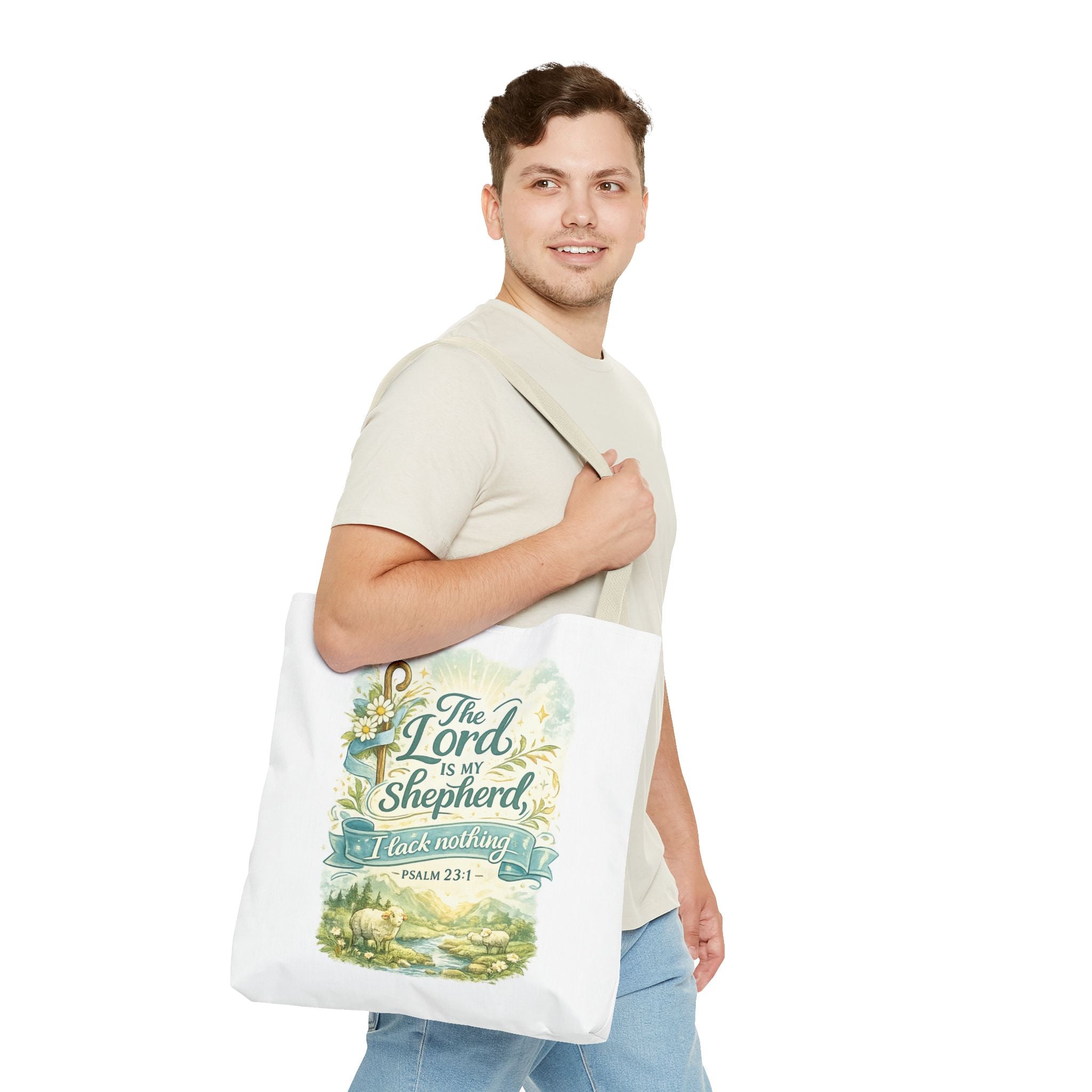 Floral Faith Tote Bag | The Lord Is My Shepherd | Psalm 23:1  4 Colors 2607043