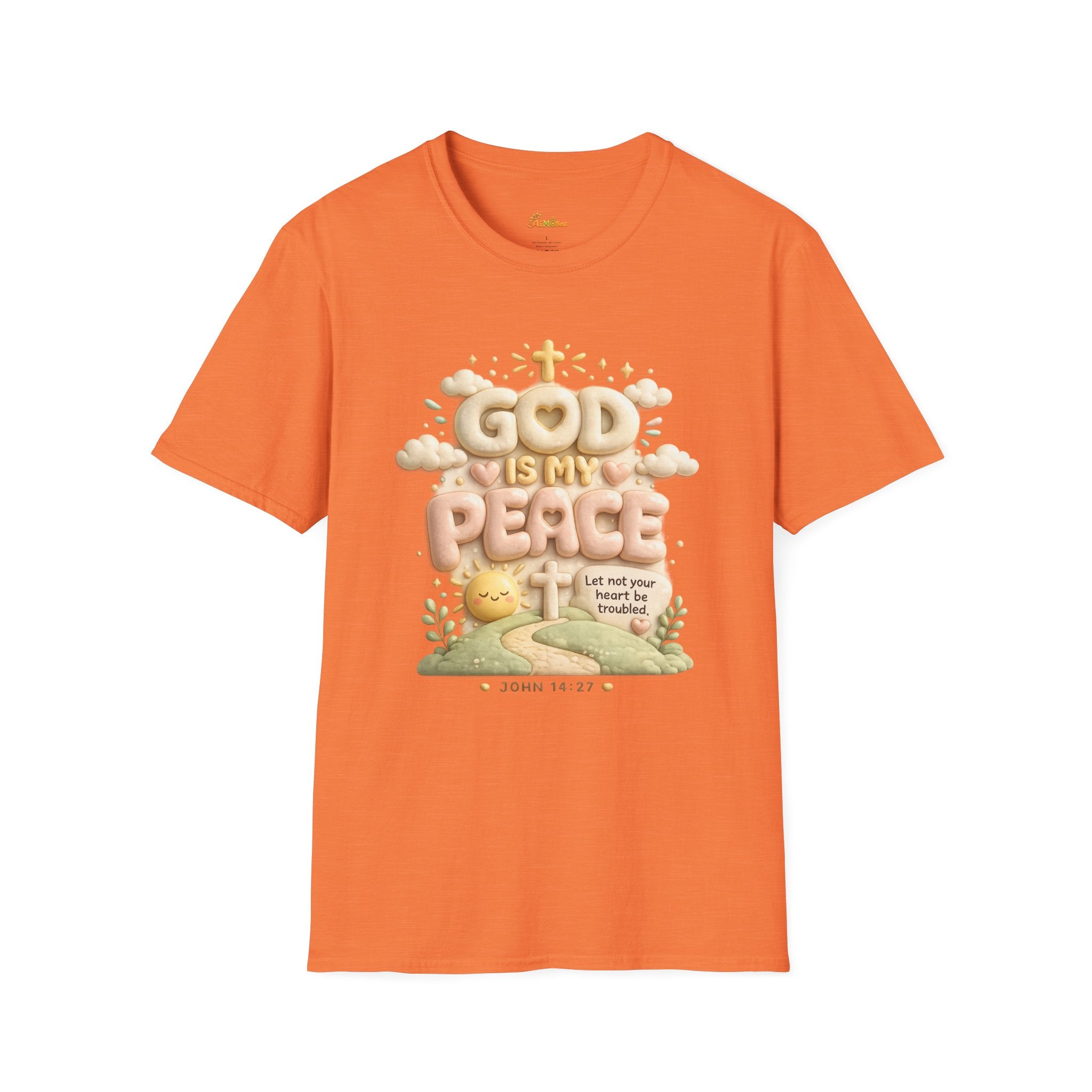God Is My Peace T-Shirt — Christian Faith Tee with Soft Pastel Cloud Design