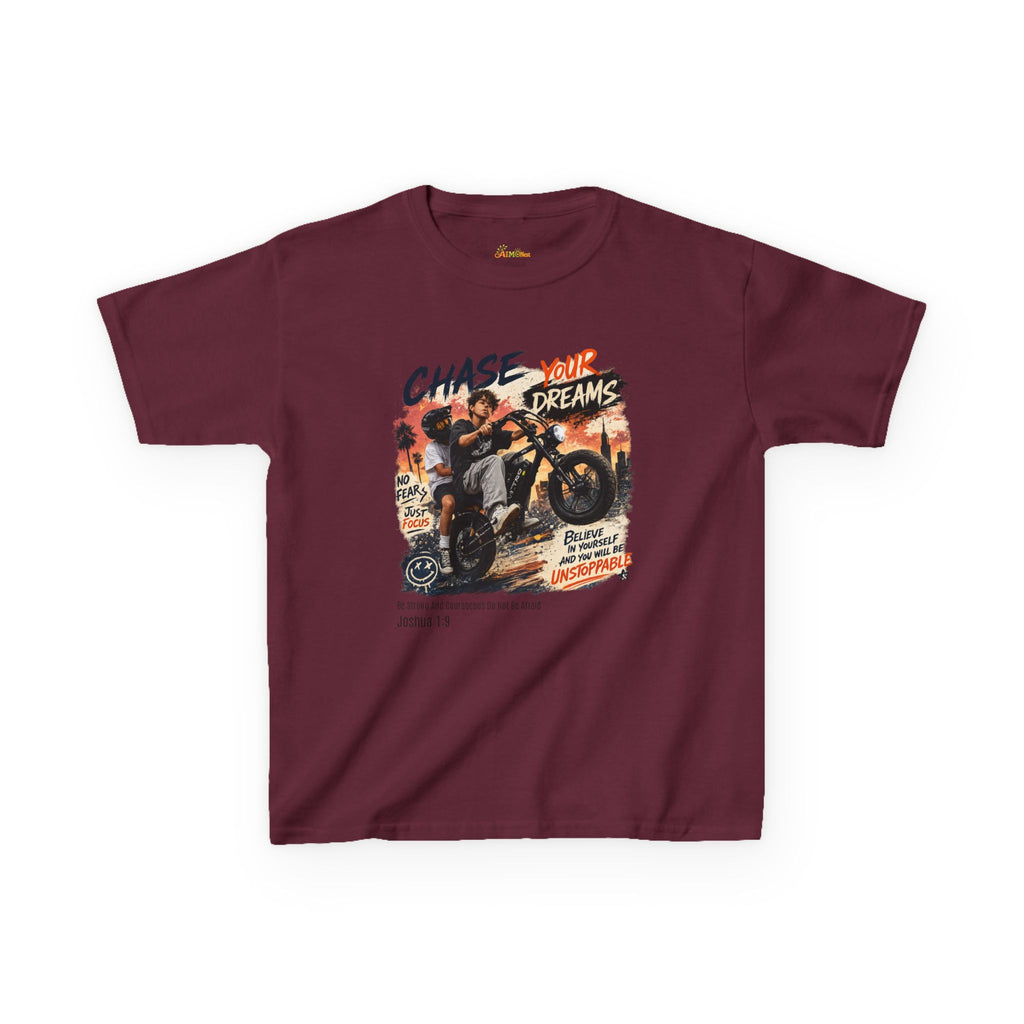 Kids Tee — "Chase Your Dreams" Motorcycle Graphic Shirt