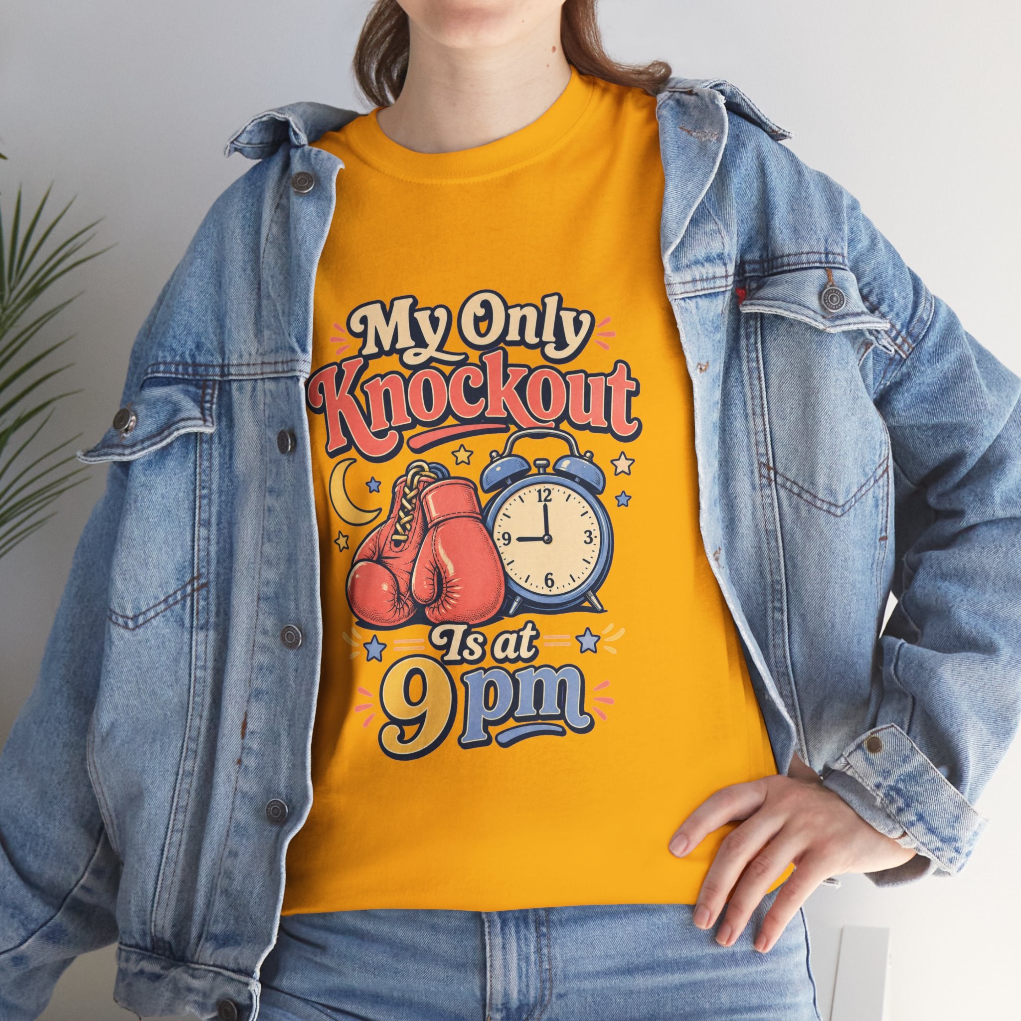 My Only Knockout Is at 9PM T-Shirt |  Funny Night Owl Boxing Graphic Tee  2607044