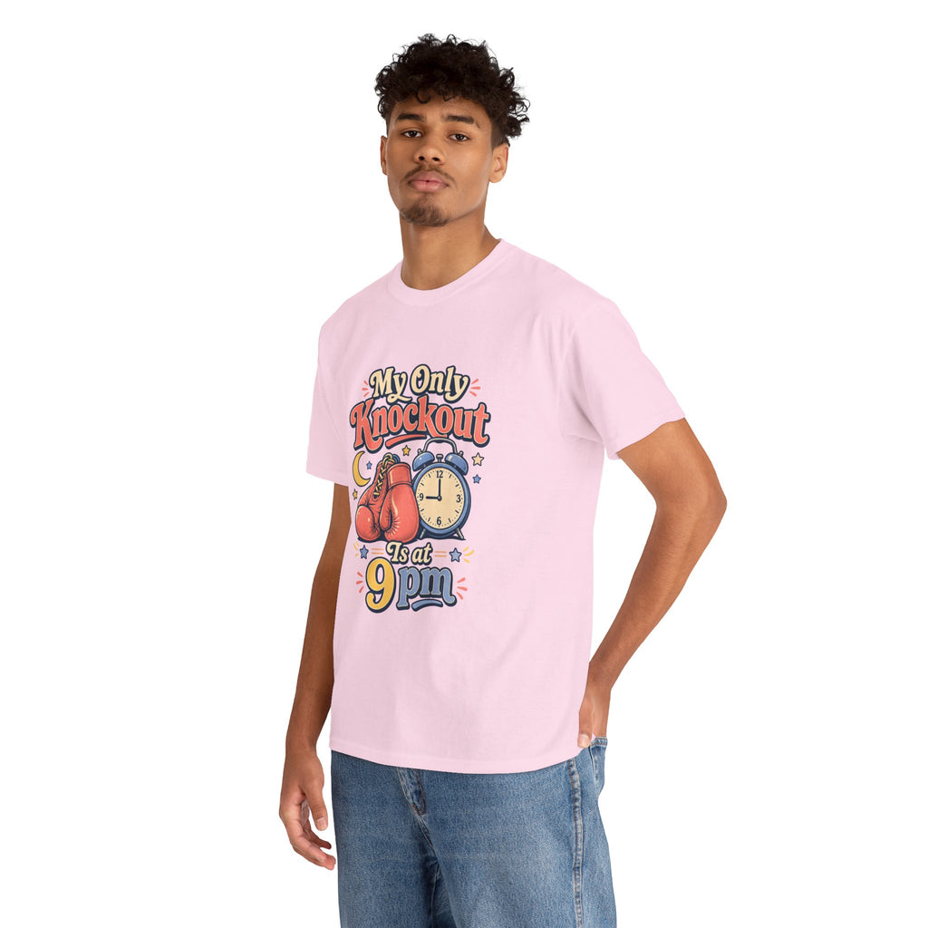 My Only Knockout Is at 9PM T-Shirt |  Funny Night Owl Boxing Graphic Tee  2607044
