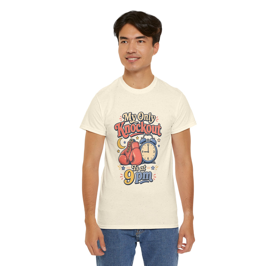 My Only Knockout Is at 9PM T-Shirt |  Funny Night Owl Boxing Graphic Tee  2607044
