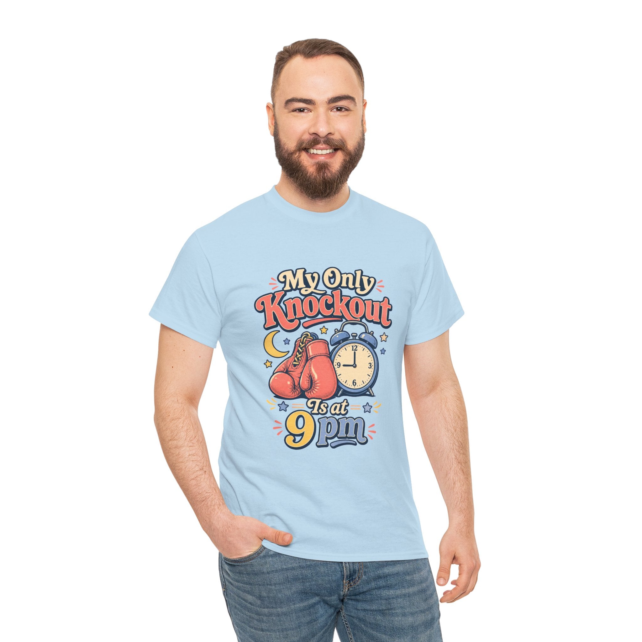 My Only Knockout Is at 9PM T-Shirt |  Funny Night Owl Boxing Graphic Tee  2607044