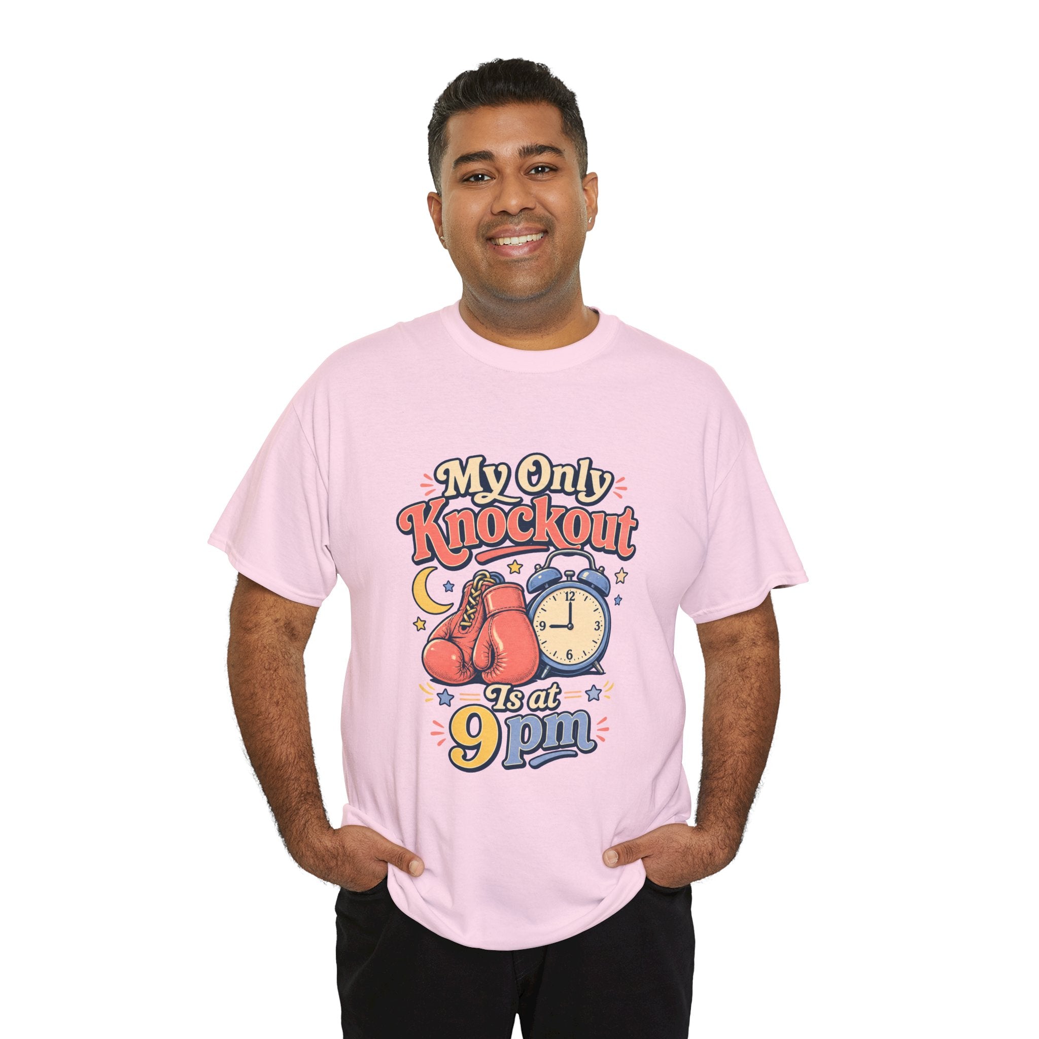 My Only Knockout Is at 9PM T-Shirt |  Funny Night Owl Boxing Graphic Tee  2607044