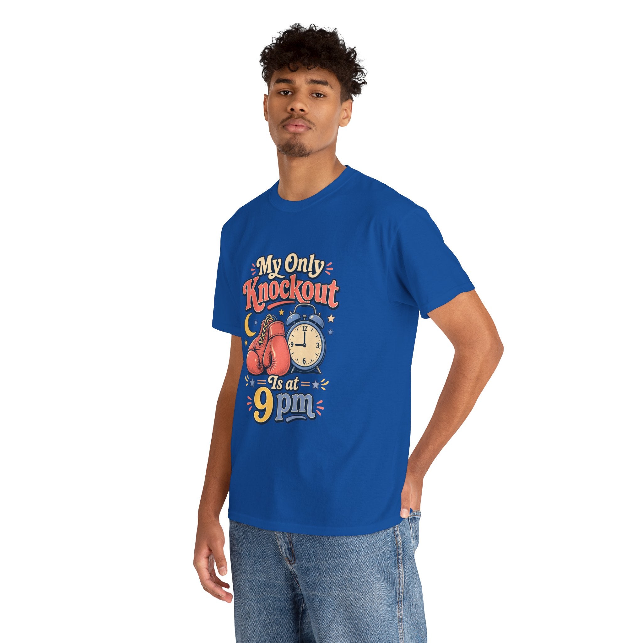 My Only Knockout Is at 9PM T-Shirt |  Funny Night Owl Boxing Graphic Tee  2607044