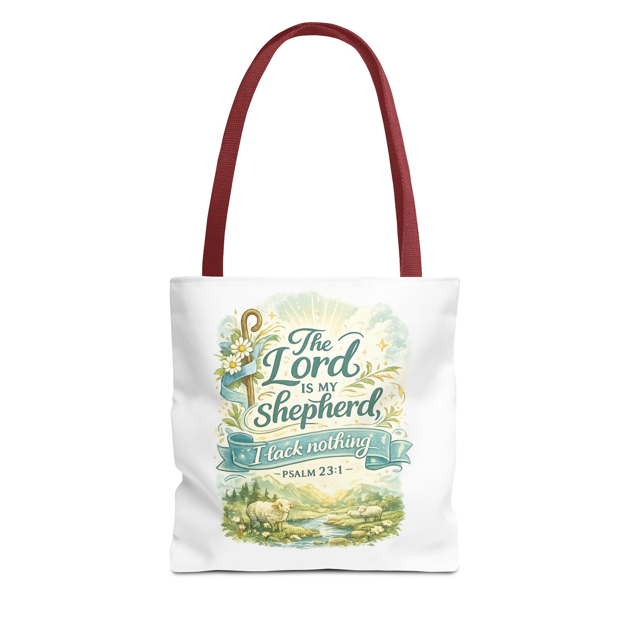 Floral Faith Tote Bag | The Lord Is My Shepherd | Psalm 23:1  4 Colors 2607043