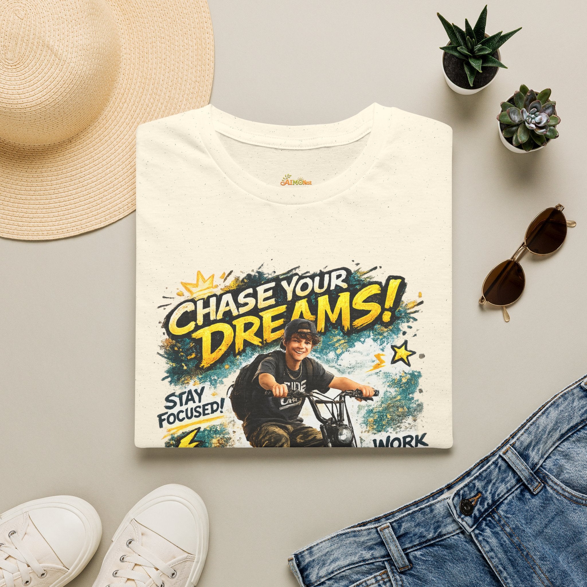 Chase Your Dreams Motorcycle Rider T-Shirt | Motivational Graphic Tee 2607006