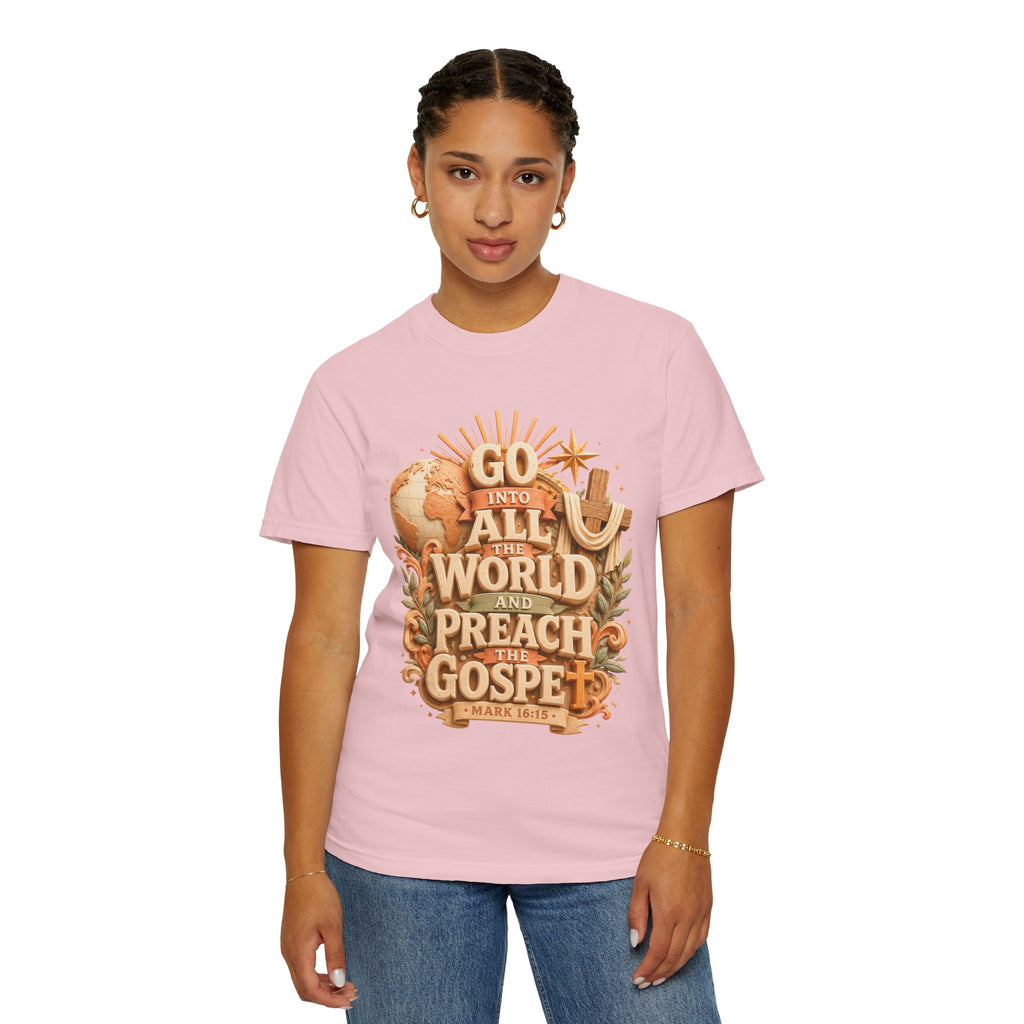 T-Shirt — "Go Into All the World and Preach the Gospel" Christian Mission Tee