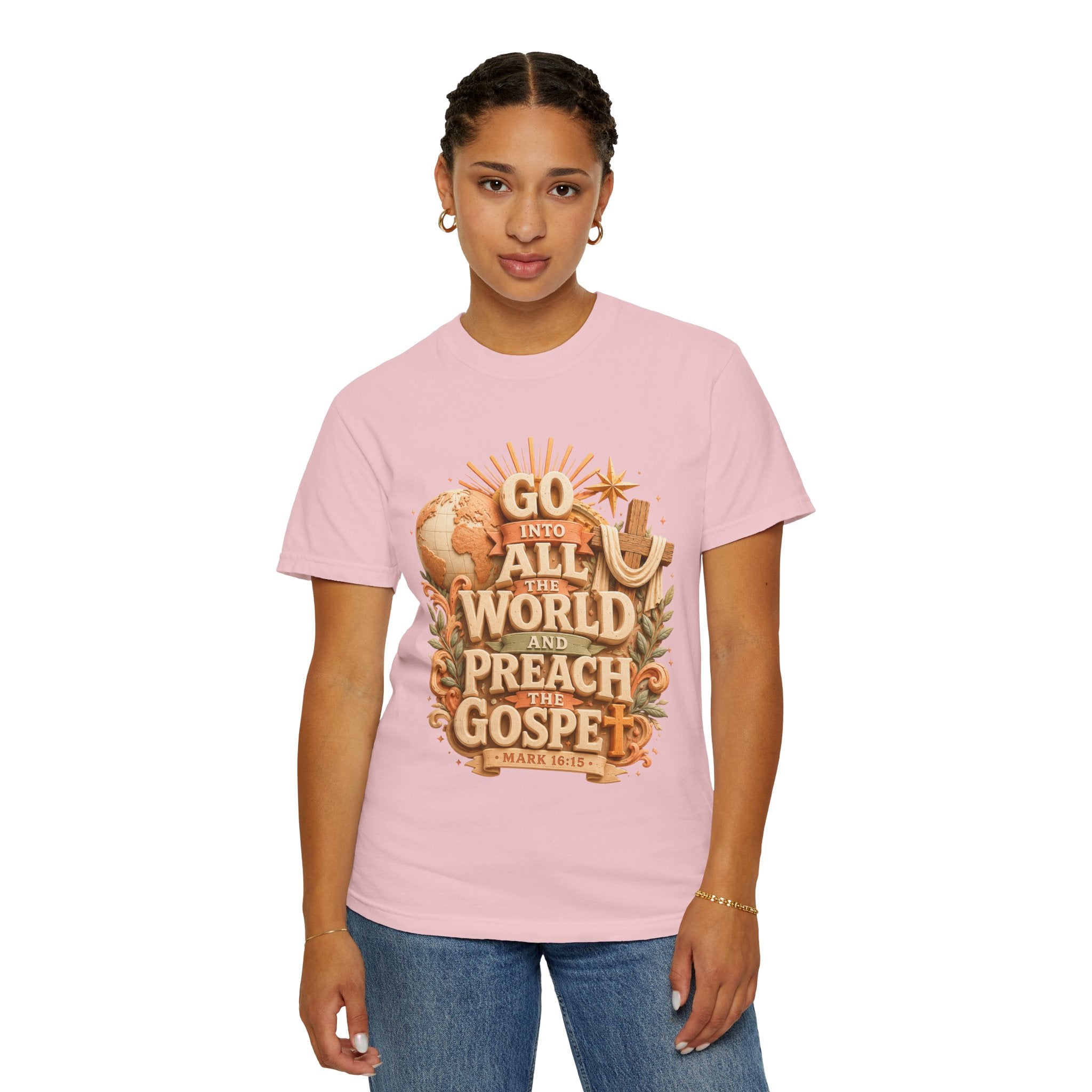 T-Shirt — "Go Into All the World and Preach the Gospel" Christian Mission Tee