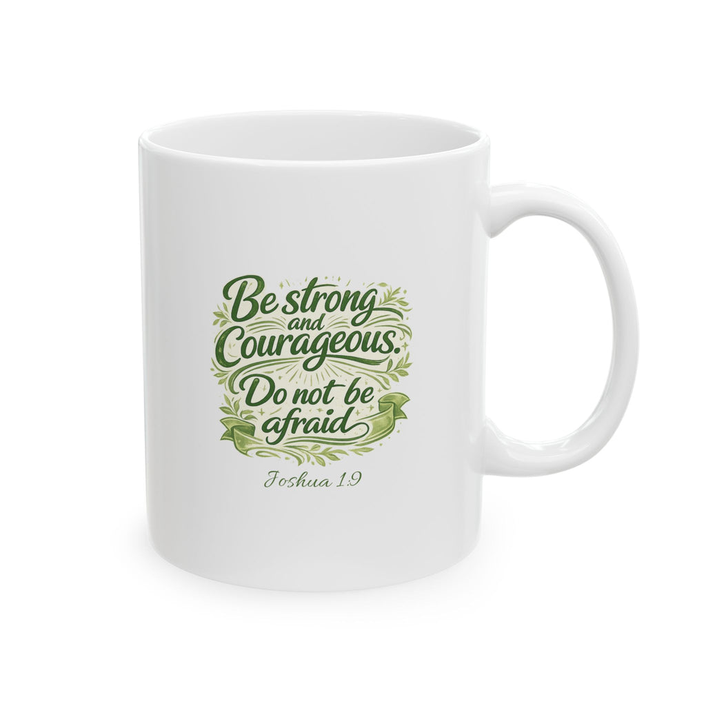 Be Strong and Courageous Lion | Christian Faith Warrior Design | Courage & Strength Bible Inspired Artwork | Mug — Nature  Illustration (11oz, 15oz)