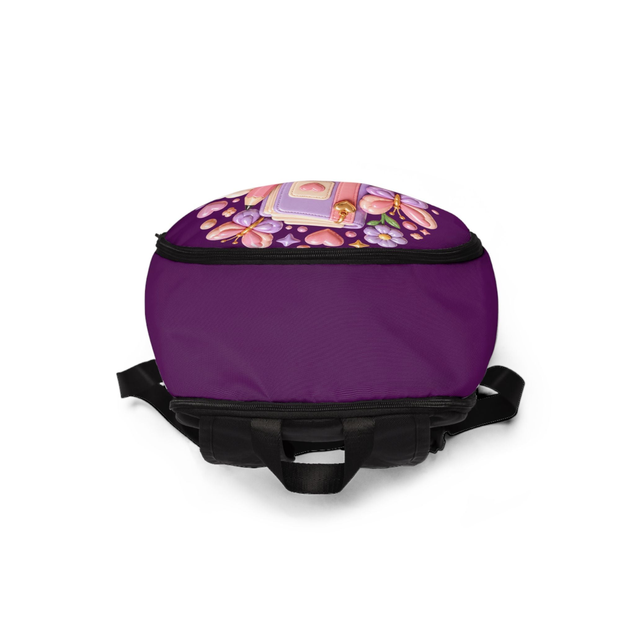 Dream Big floral heart journal Backpack | purple butterfly flower design