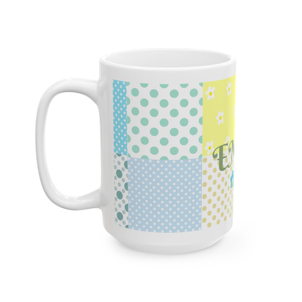 Custom Floral For Thank You Ceramic Coffee Mug   | Love Leaves Beautiful Marks | Memorial Coffee Cup (11oz, 15oz) 2607035