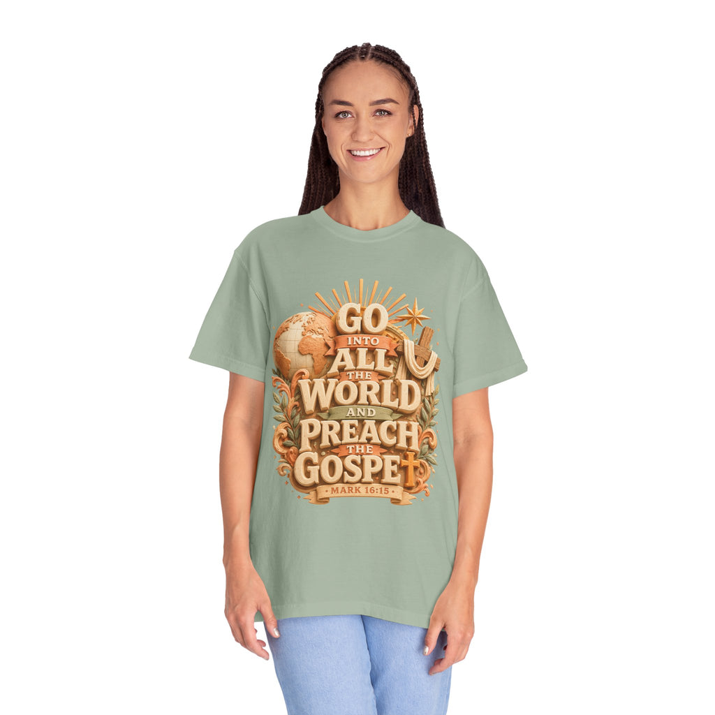 T-Shirt — "Go Into All the World and Preach the Gospel" Christian Mission Tee