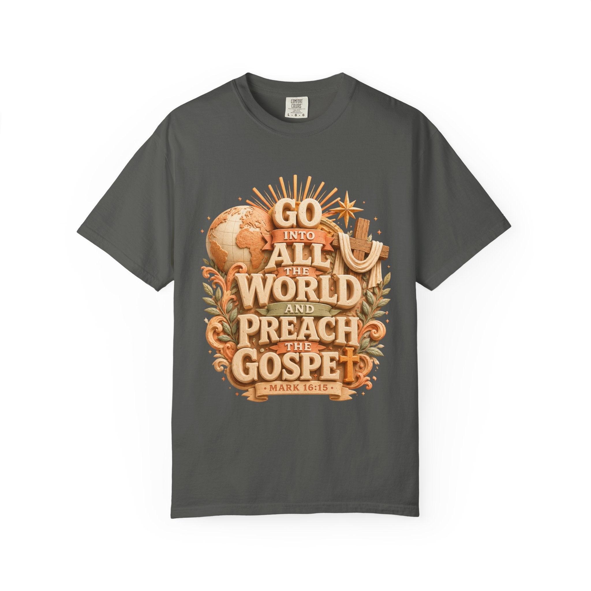 T-Shirt — "Go Into All the World and Preach the Gospel" Christian Mission Tee 2607022