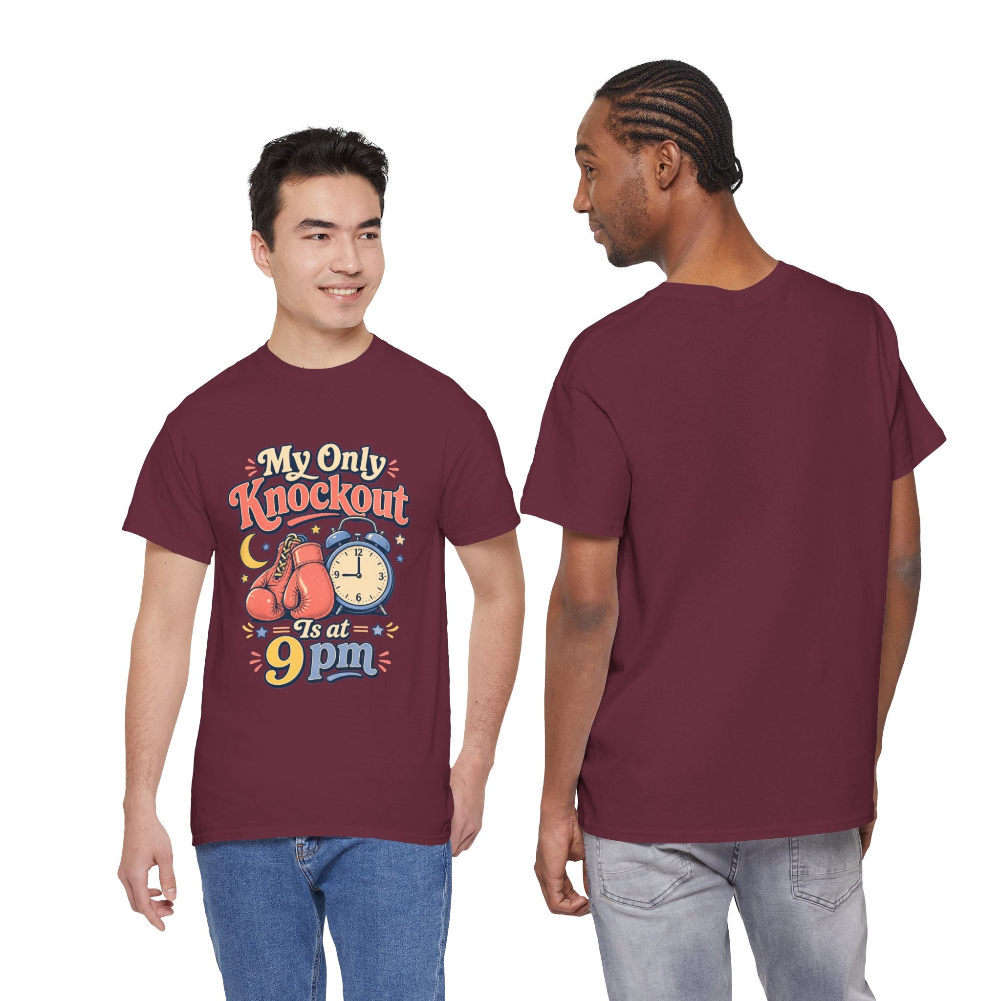 My Only Knockout Is at 9PM T-Shirt |  Funny Night Owl Boxing Graphic Tee  2607044