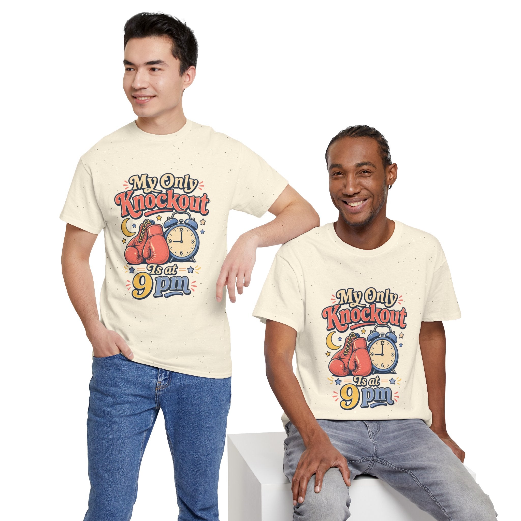 My Only Knockout Is at 9PM T-Shirt |  Funny Night Owl Boxing Graphic Tee  2607044
