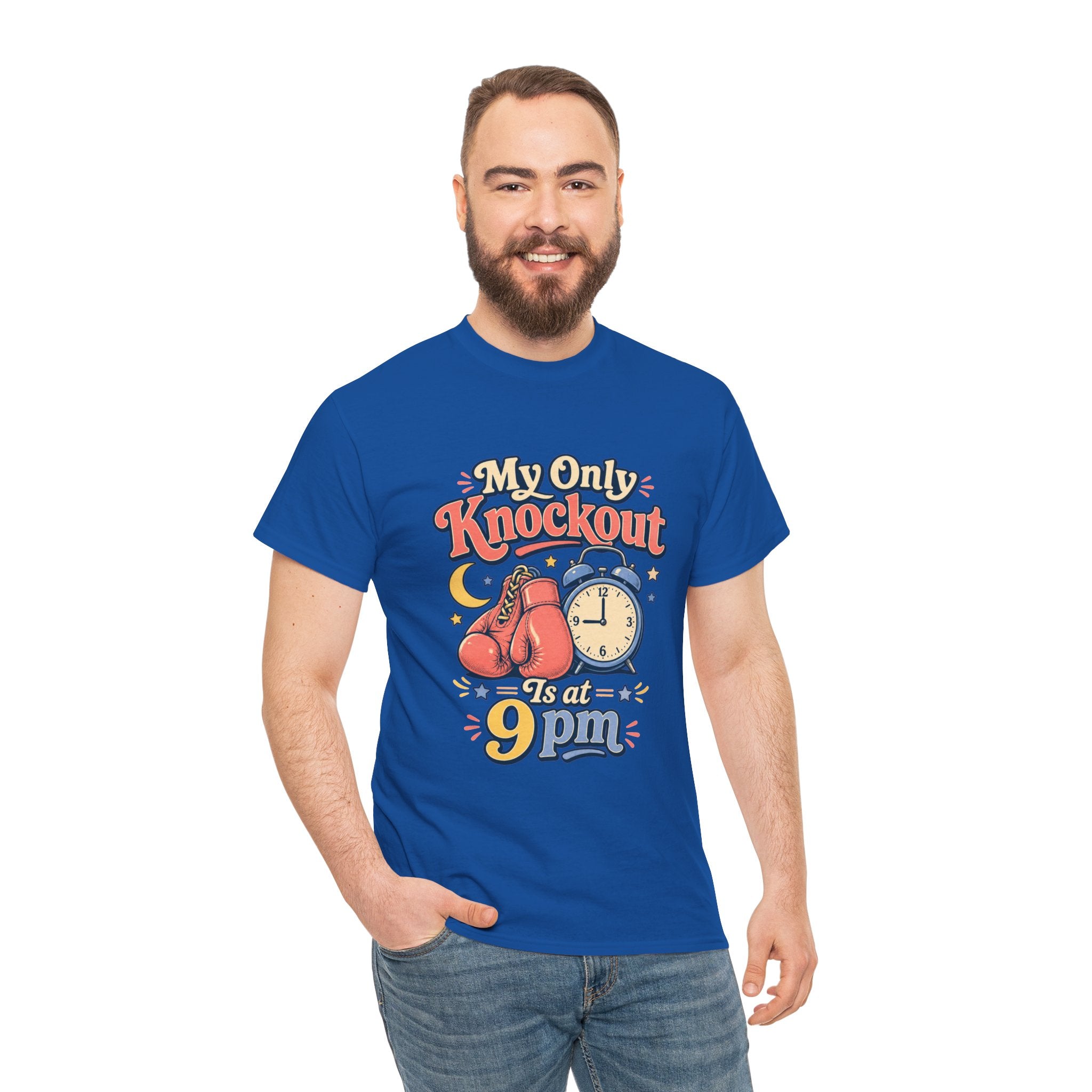 My Only Knockout Is at 9PM T-Shirt |  Funny Night Owl Boxing Graphic Tee  2607044