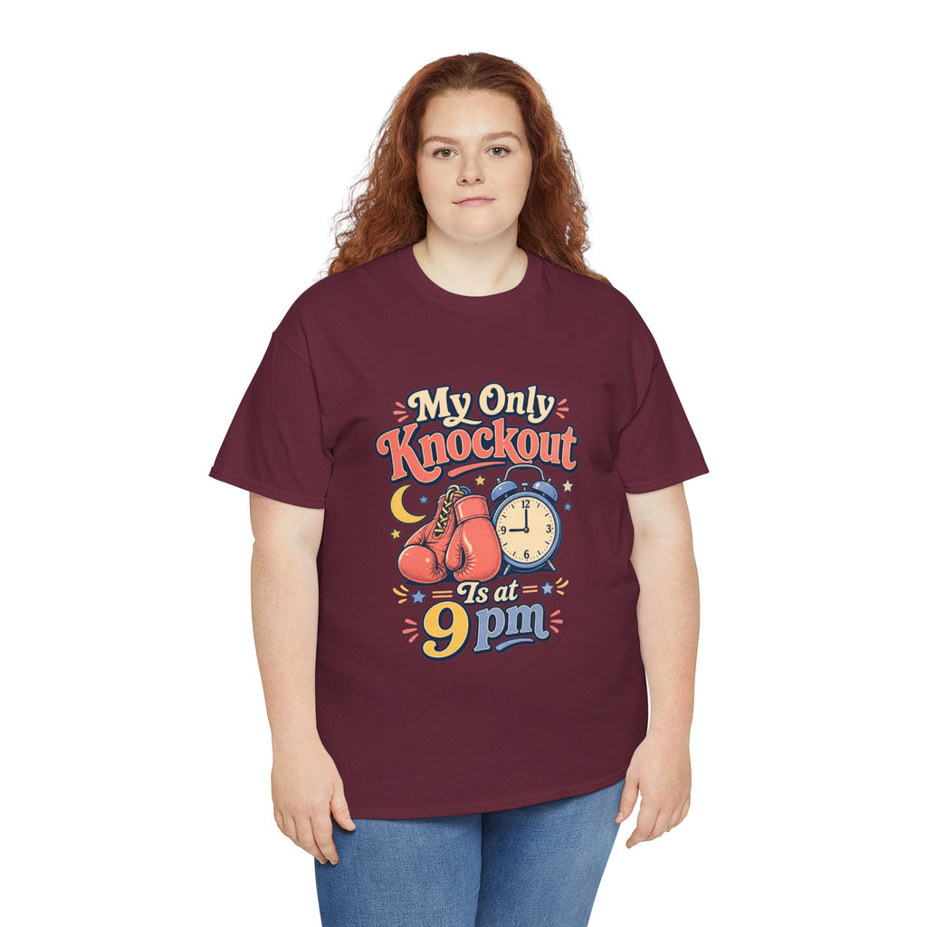 My Only Knockout Is at 9PM T-Shirt |  Funny Night Owl Boxing Graphic Tee  2607044
