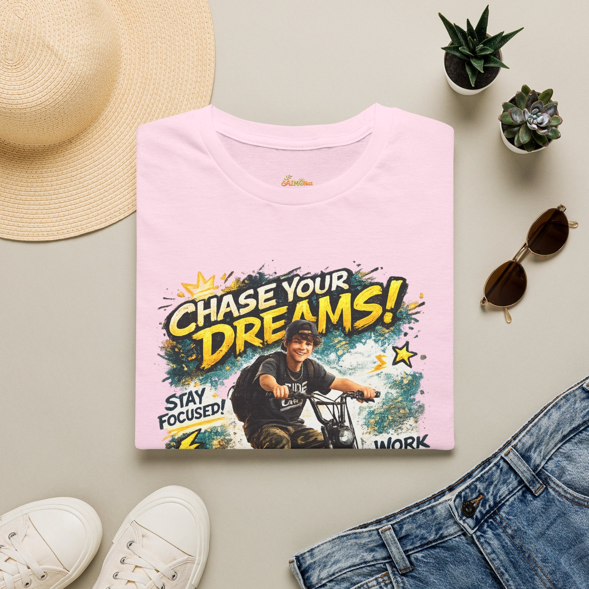 Chase Your Dreams Motorcycle Rider T-Shirt | Motivational Graphic Tee 2607006