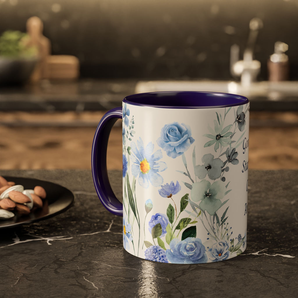 Blue Floral Coffee Mug | Good Days Start With Coffee And You | (11oz & 15oz) 2607046
