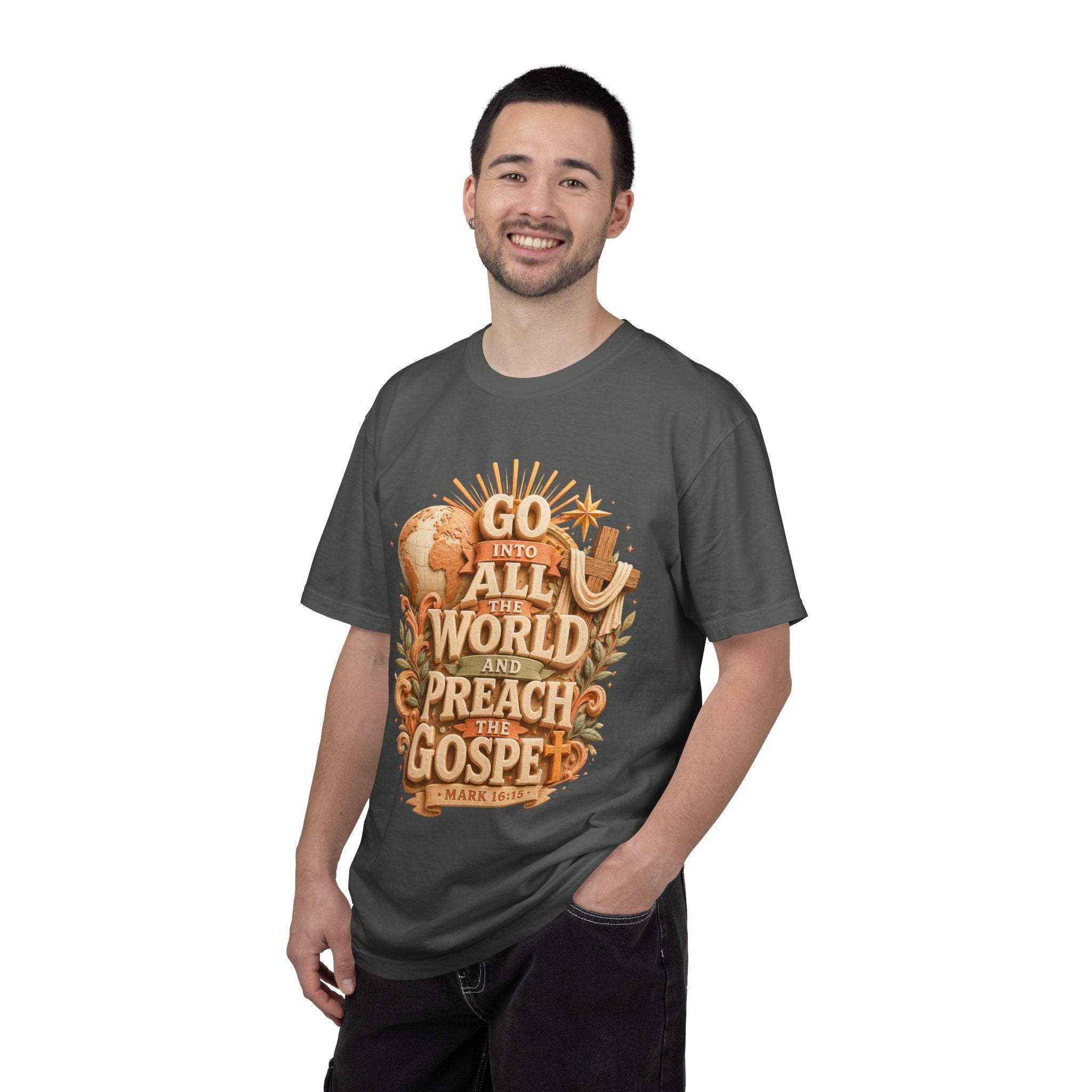 T-Shirt — "Go Into All the World and Preach the Gospel" Christian Mission Tee